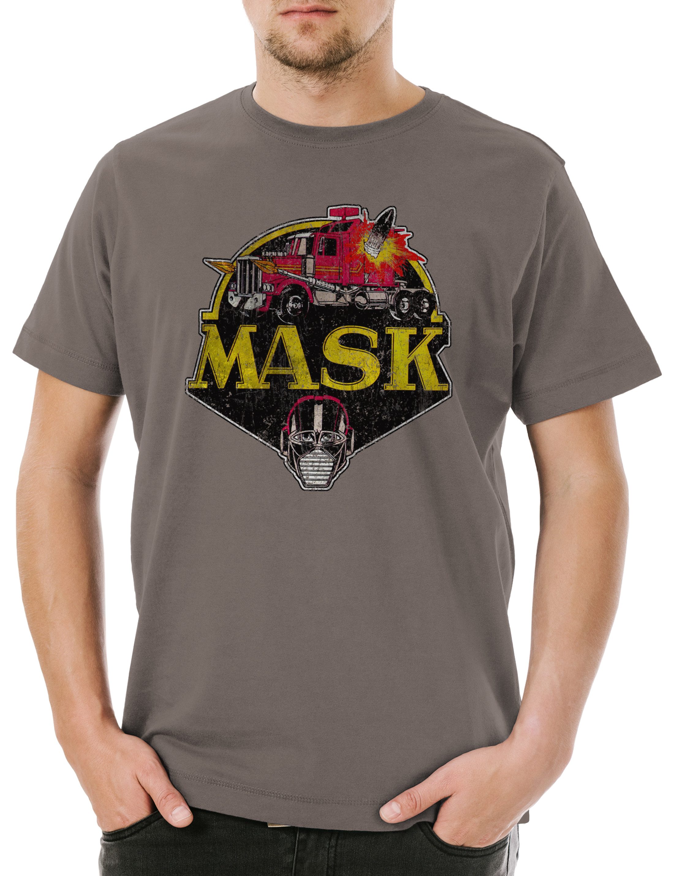Urban Backwoods Print-Shirt Mask Vintage Logo Herren T-Shirt Venom Kult TV Cartoon Retro 80s Kult (1-tlg) Miles Mayhem Toys