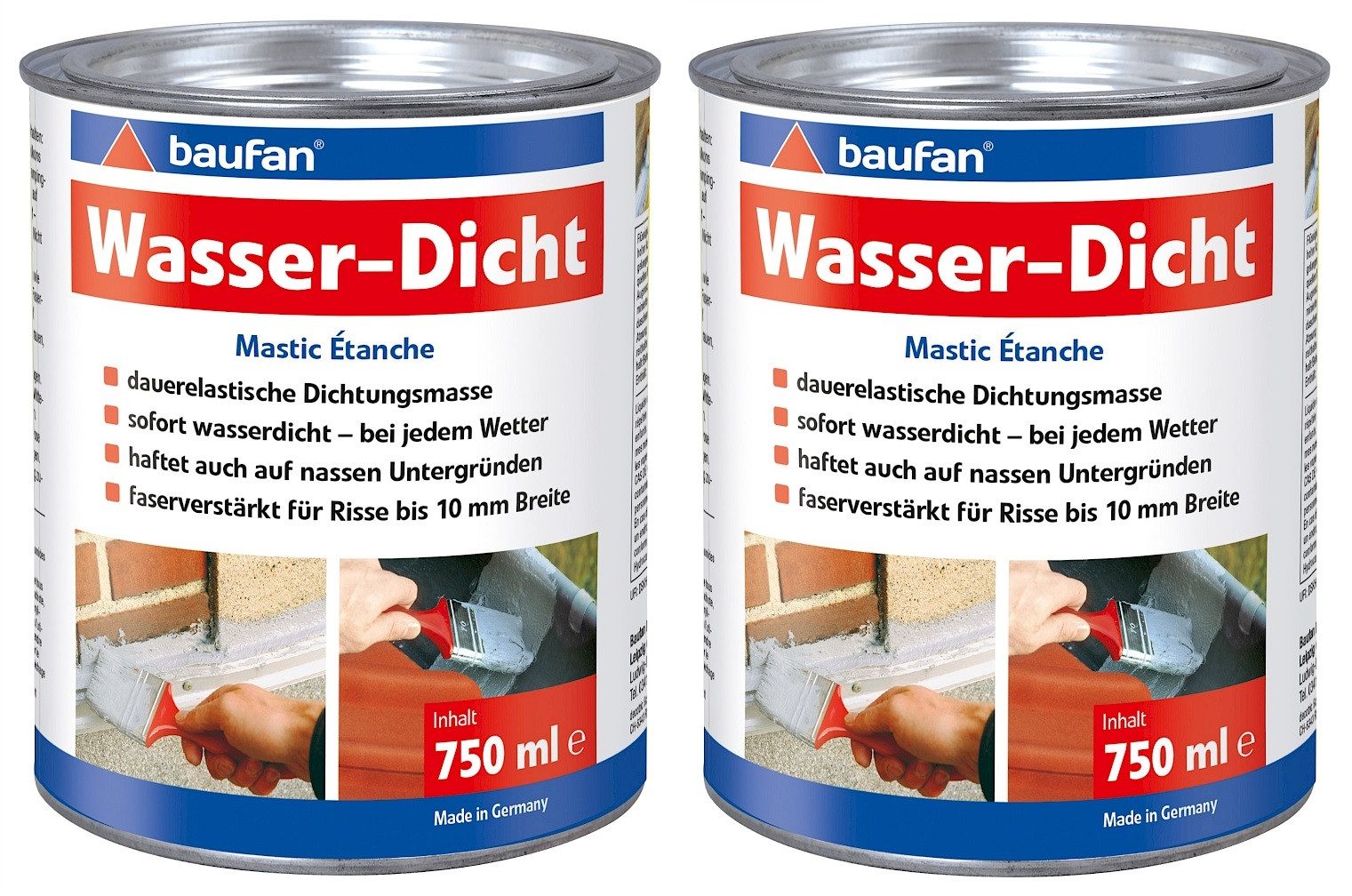 baufan® Dichtstoff Wasser-Dicht Grau 750 ml Dichtungsmasse sofort wasserdic günstig online kaufen