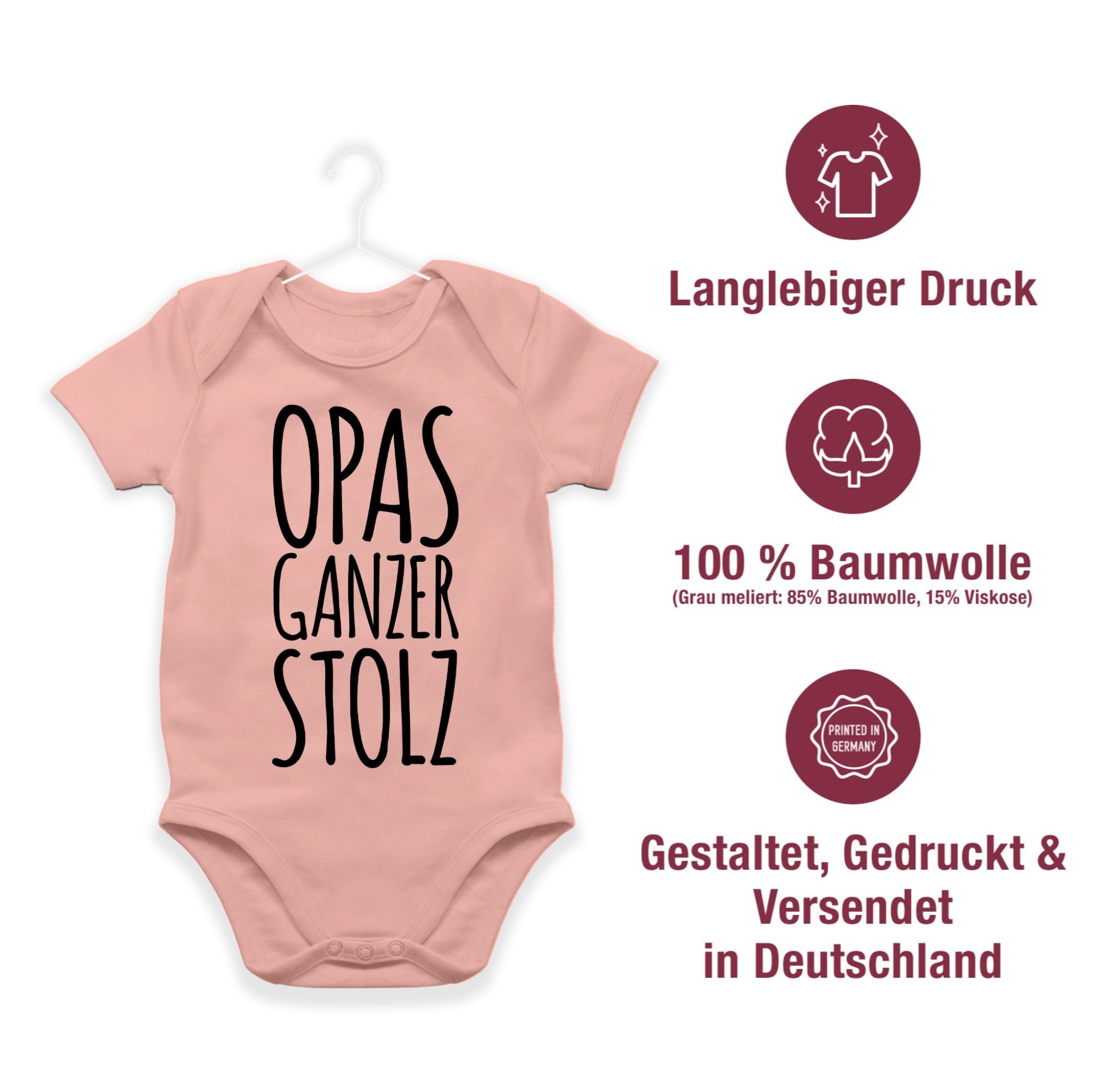 Opas Shirtbody Baby 3 Shirtracer Babyrosa & ganzer Strampler Stolz Mädchen Junge