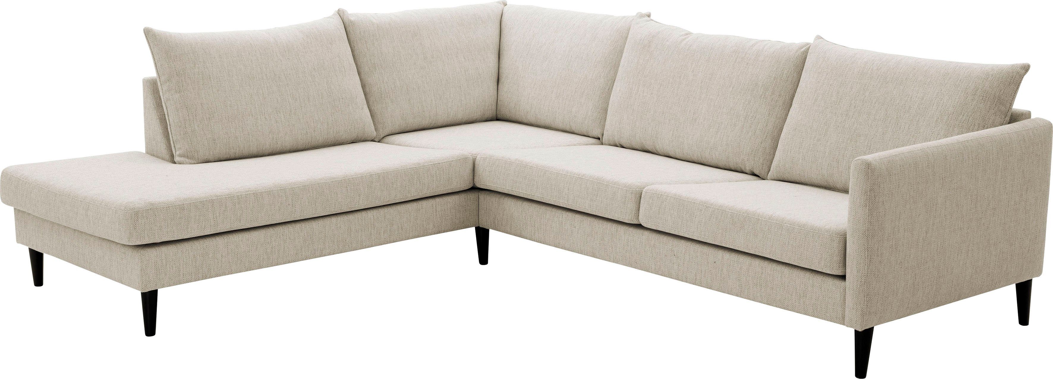 ATLANTIC home collection Ecksofa Rekvik L-Form, mit Wellenunterfederung, mit Massivholzfüßen