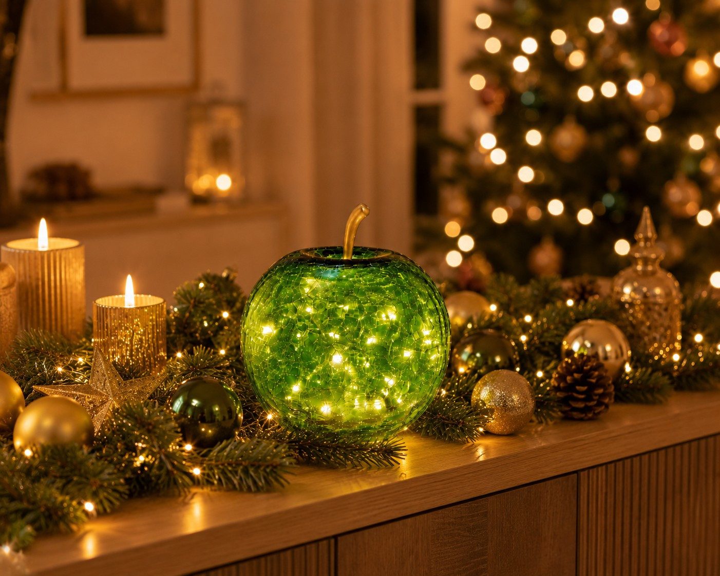 Wurm LED-Dekofigur Wurm LED-Dekofigur Deko Apfel LED beleuchtet 20 LEDs – Bild 5 von 5