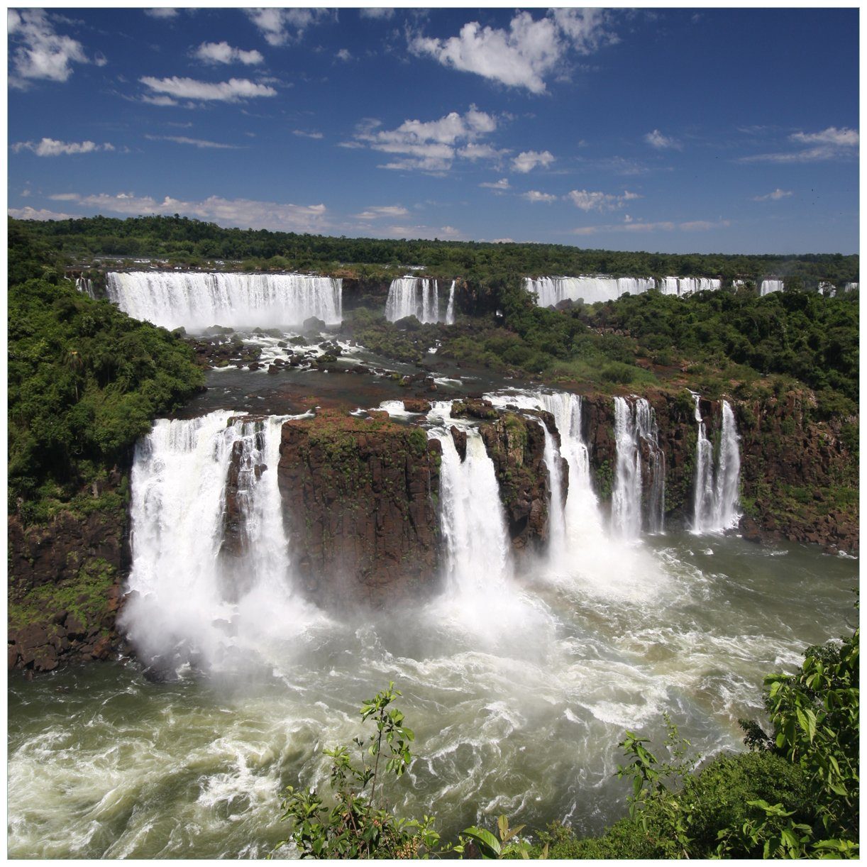 St), Tisch Iguazu-Wasserfälle Wallario für (1 Lack Tischplatte geeignet Ikea