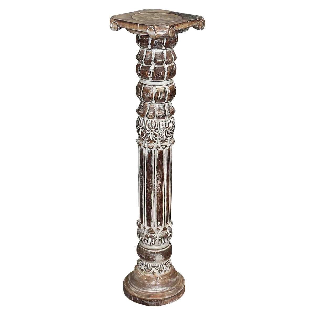 Oriental Galerie Blumenhocker Säule Antik Modell Batya 100 cm groß braun (1 St), Handarbeit