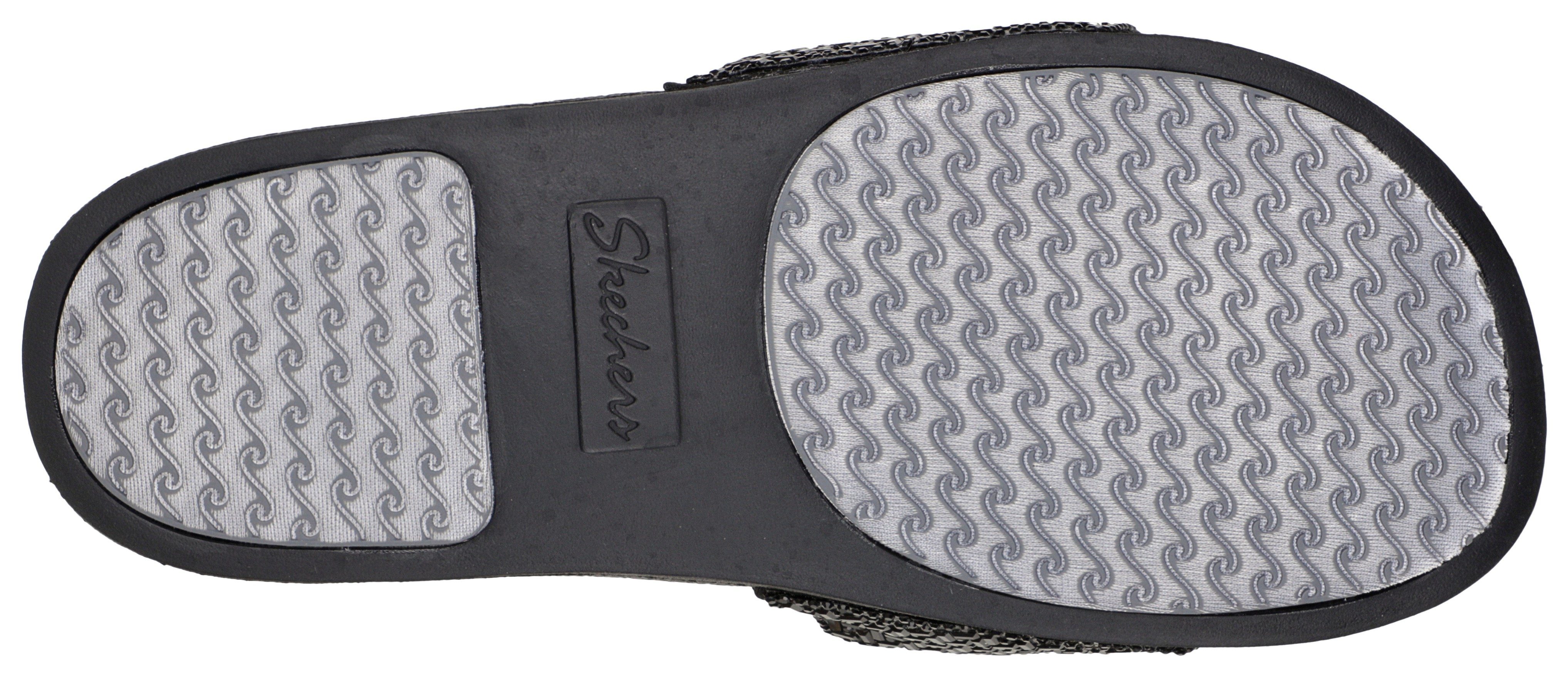 UPS schwarz Bandage SPARK NEW funkelnder Skechers Pantolette mit POP