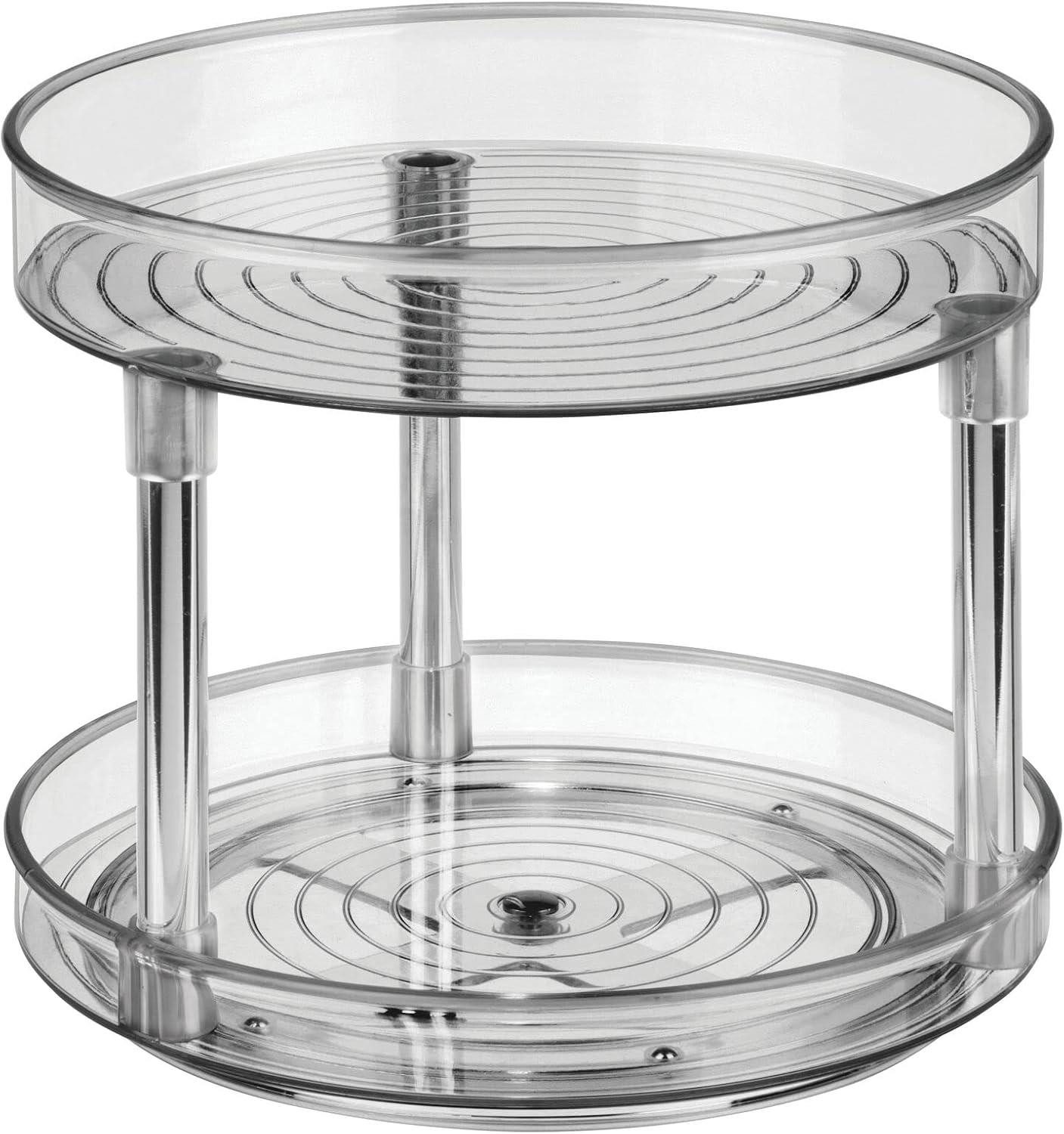 mDesign Aufbewahrungssystem Drehbares Rundtablett Ablage Organizer Küche der Bad mDesign rauchgr