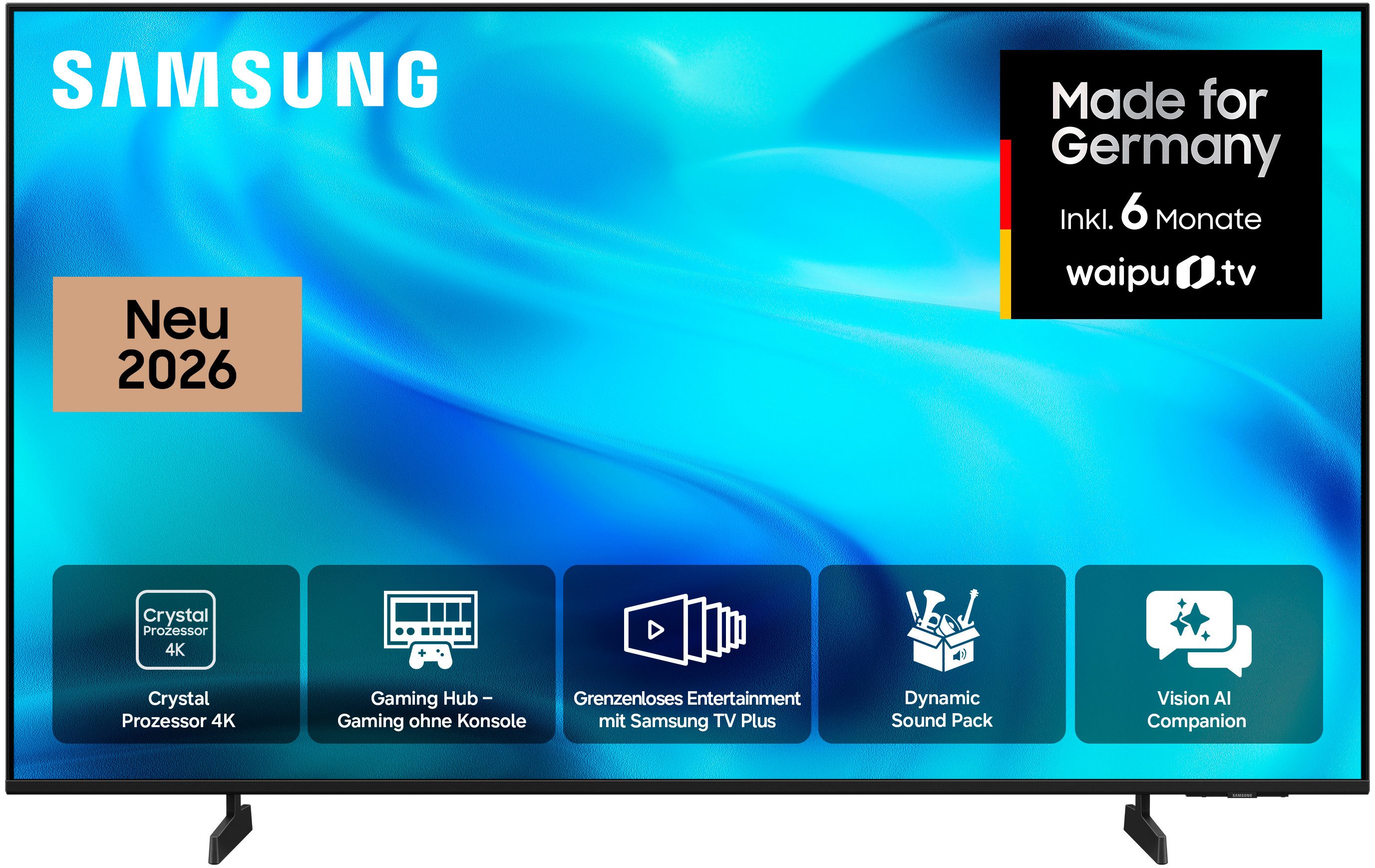 Samsung GU43U7099HU LED-Fernseher (108 cm/43 Zoll, 4K Ultra HD, Smart-TV, PurColor, HDR 10+, OTS Lite für 3D-Sound, Gaming Hub, AI Companion)