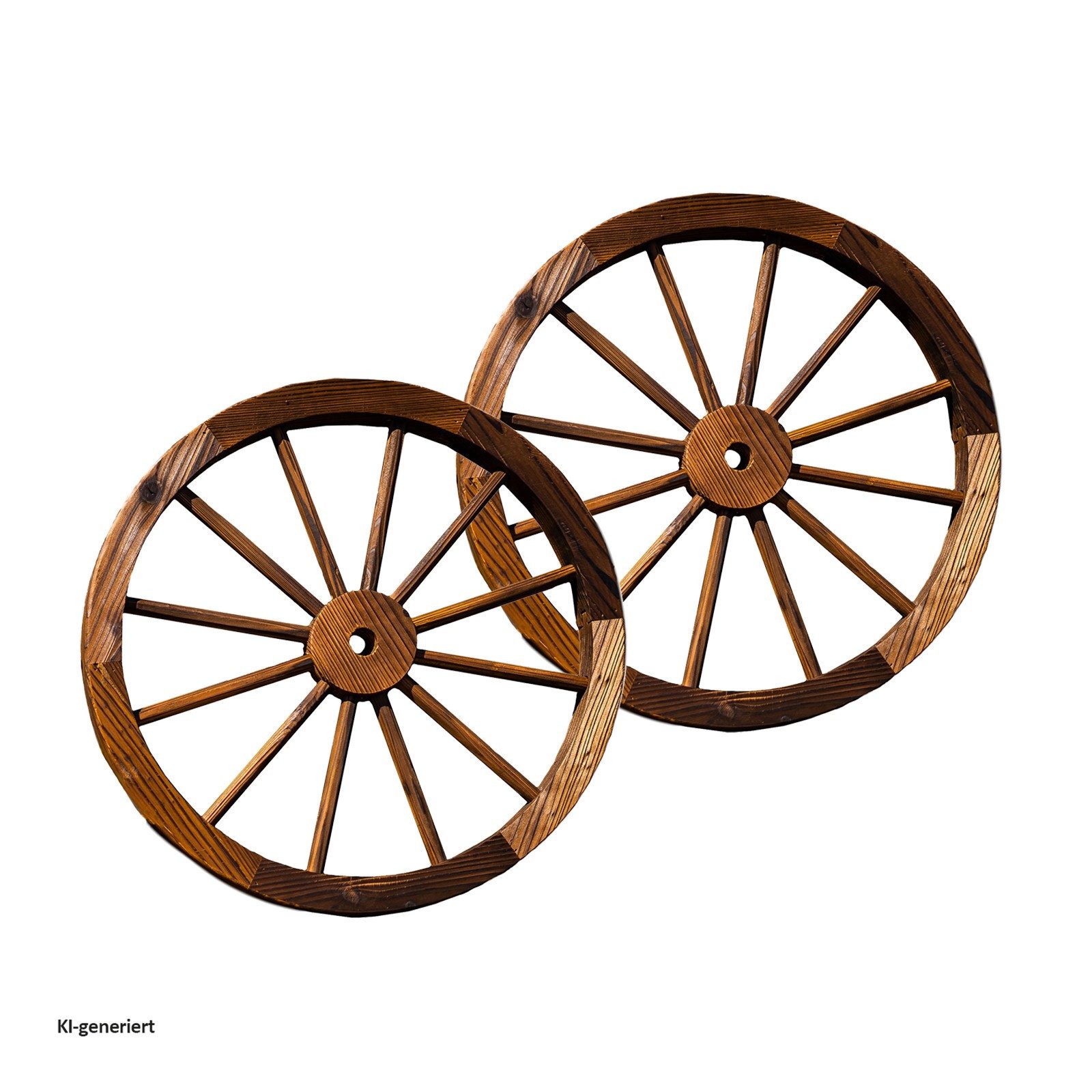 HTI-Living Gartenfigur Holzrad 2er Set Rustikal, (Set, 2 St., 2 Wagenräder), Gartendekoration