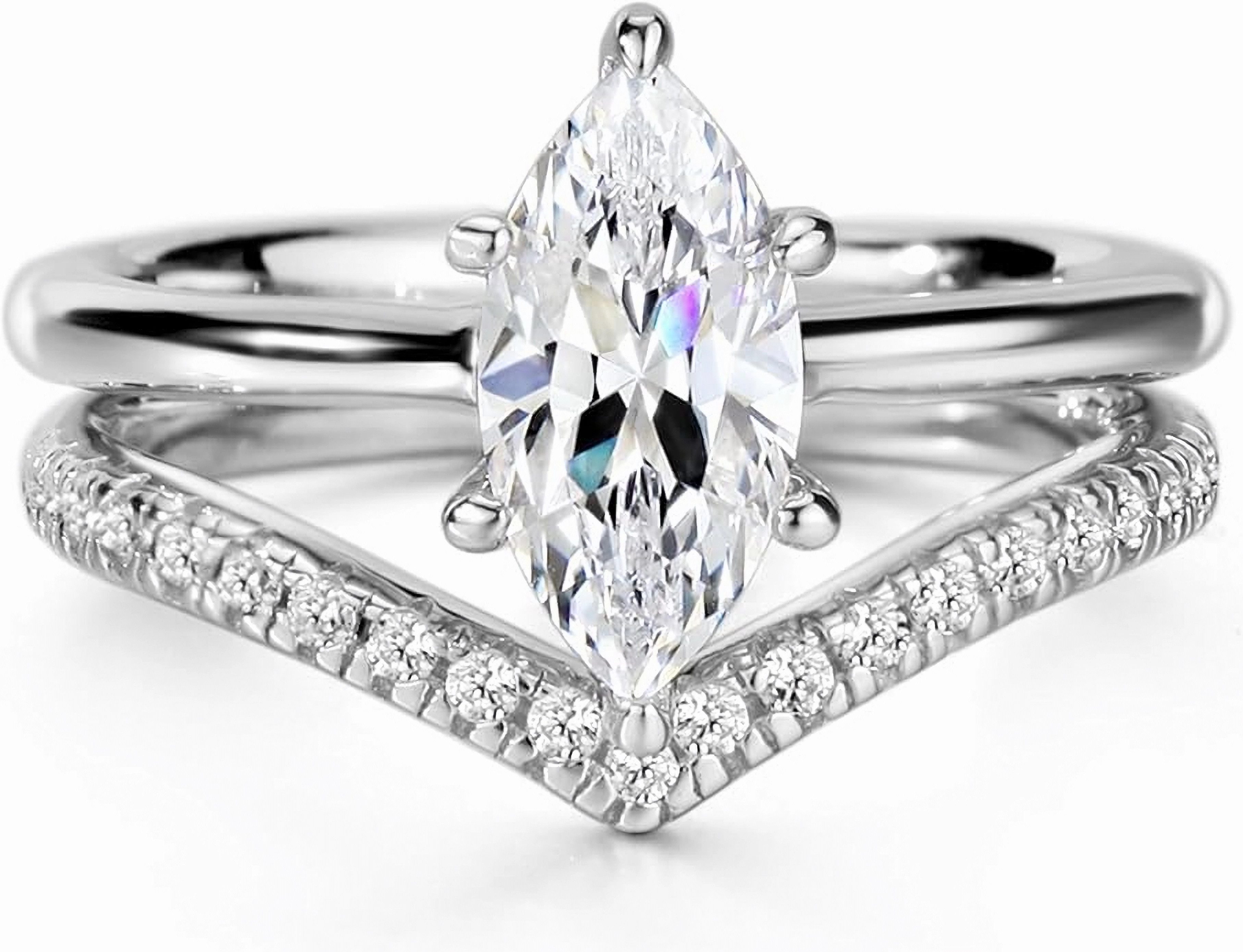 Jumpeak Diamantring 585 Gold, 1.5-Karat-Diamant im Tropfenschliff, Damen-Ehering, E,vvs2, 2EX,IGI Zertifikat,Damenring,Geschenk zum Jahrestag