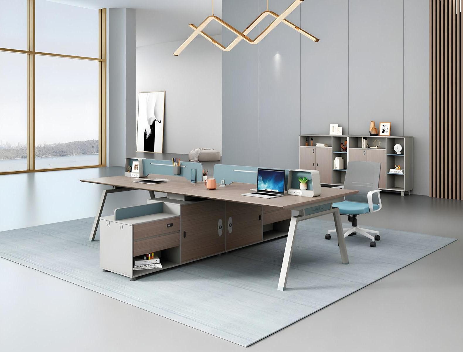 Xlmoebel Schreibtisch Teamarbeitsplatz mit großzügiger Arbeitsfläche und modernem Design (Schreibtisch), Hergestellt in Europa
