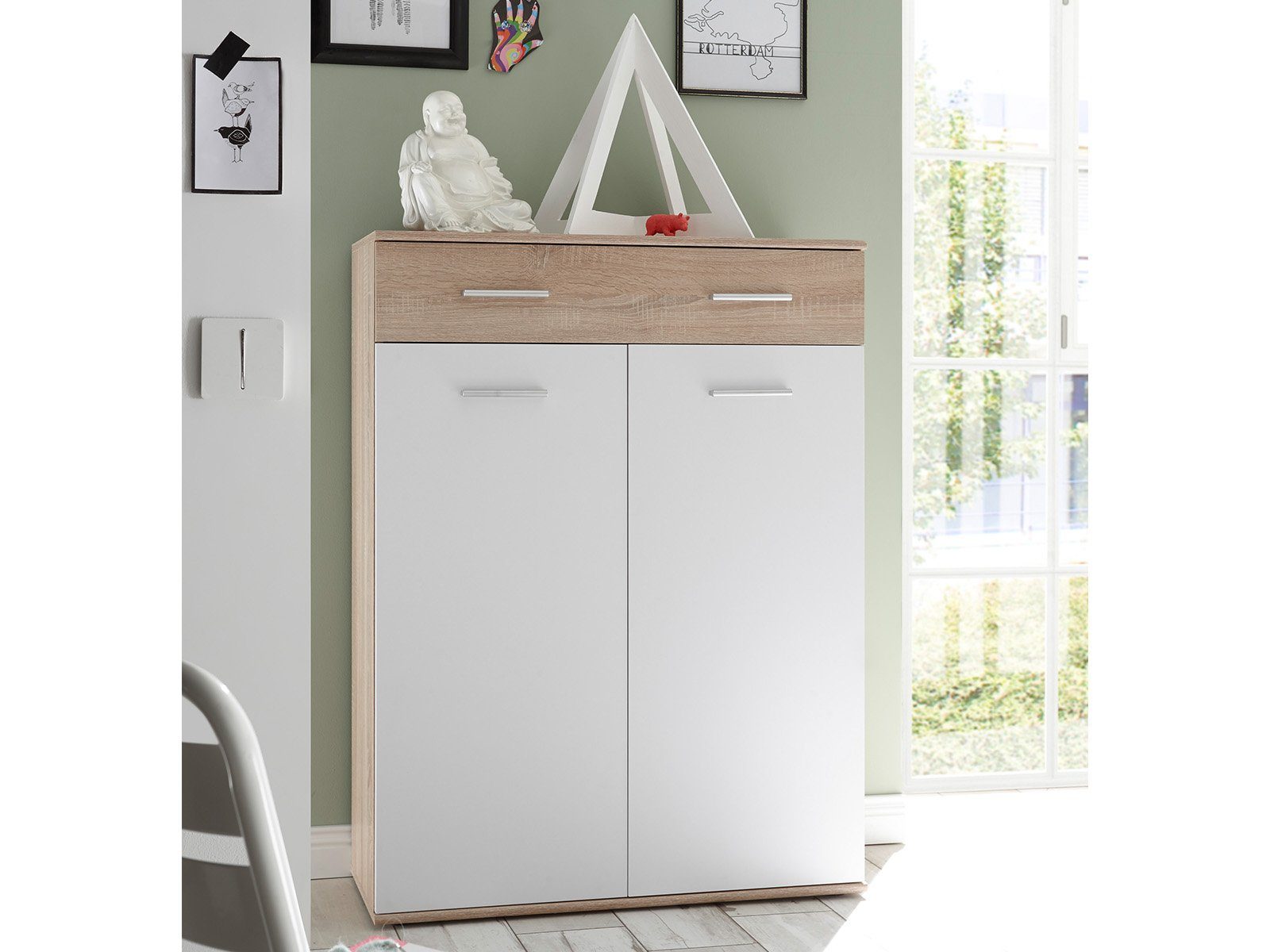 PREISBRECHER Schuhschrank Mansfield 90 x 120 x 36 cm (B/H/T)
