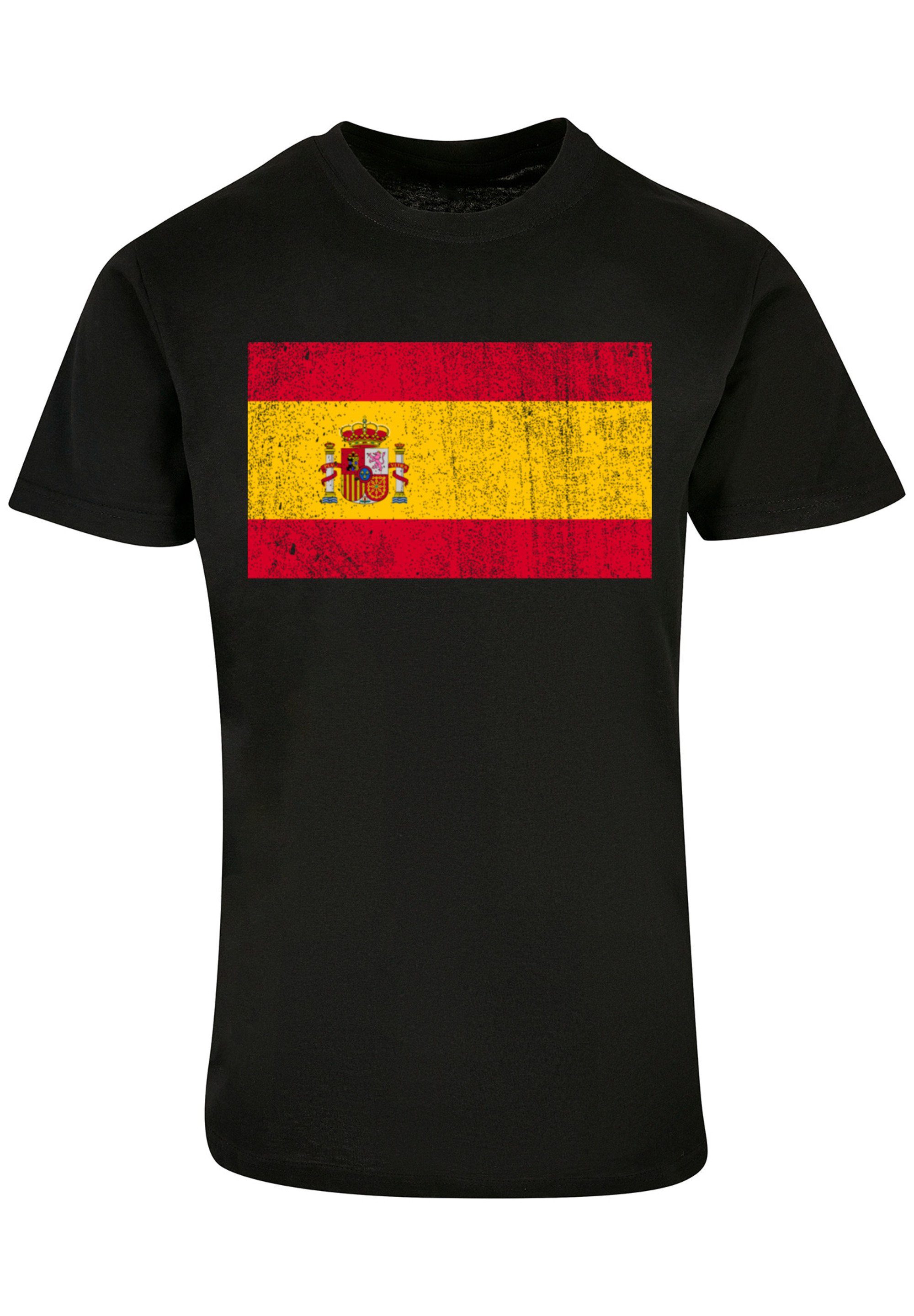 F4NT4STIC T-Shirt Spanien Print Spain Flagge distressed