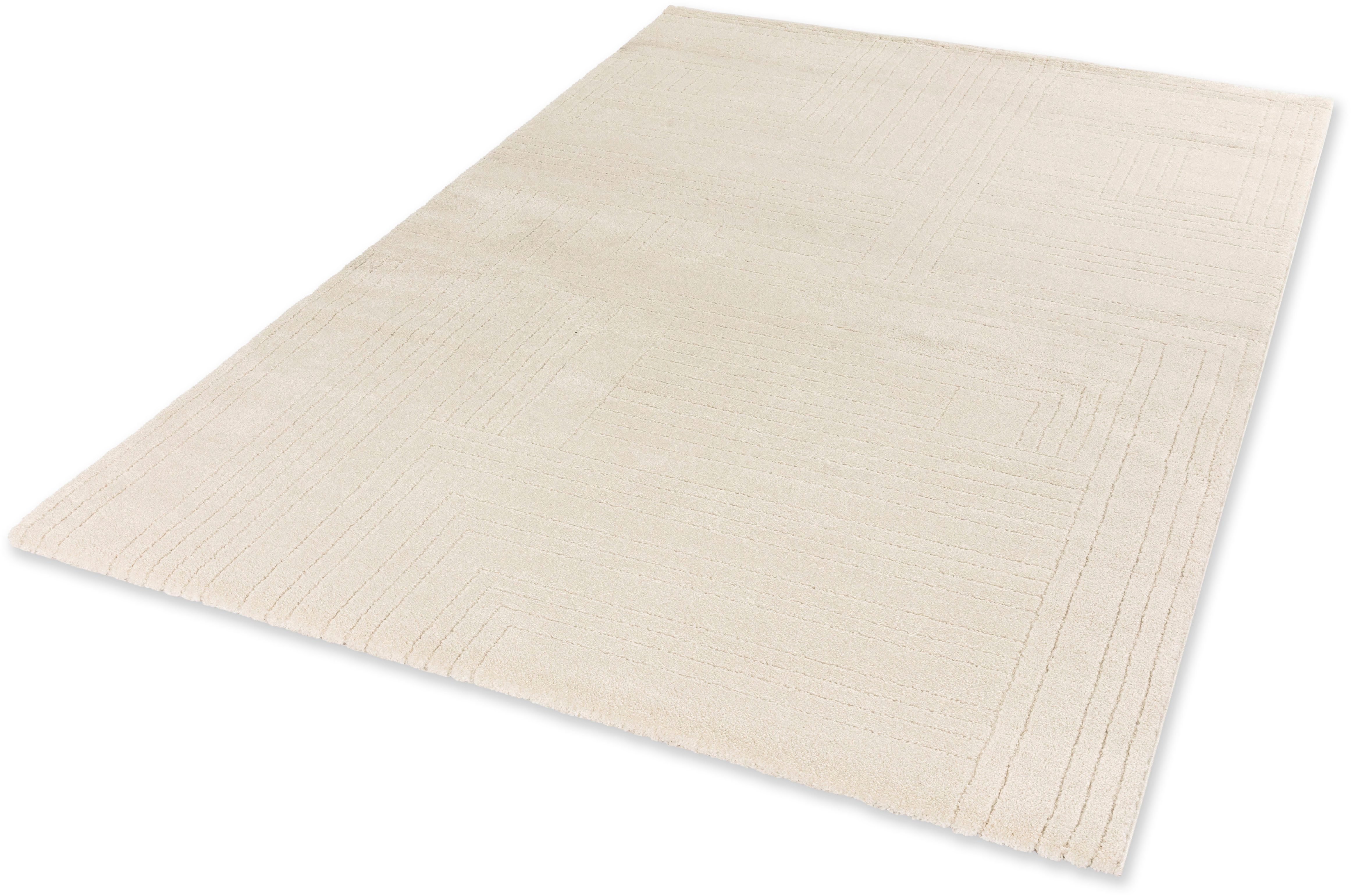 SCHÖNER WOHNEN-Kollektion Teppich Pure 6317-242, rechteckig, Höhe: 22 mm, Kurzflor, Hoch Tief Struktur, Wohnzimmer, Schöner Wohnen Kollektion
