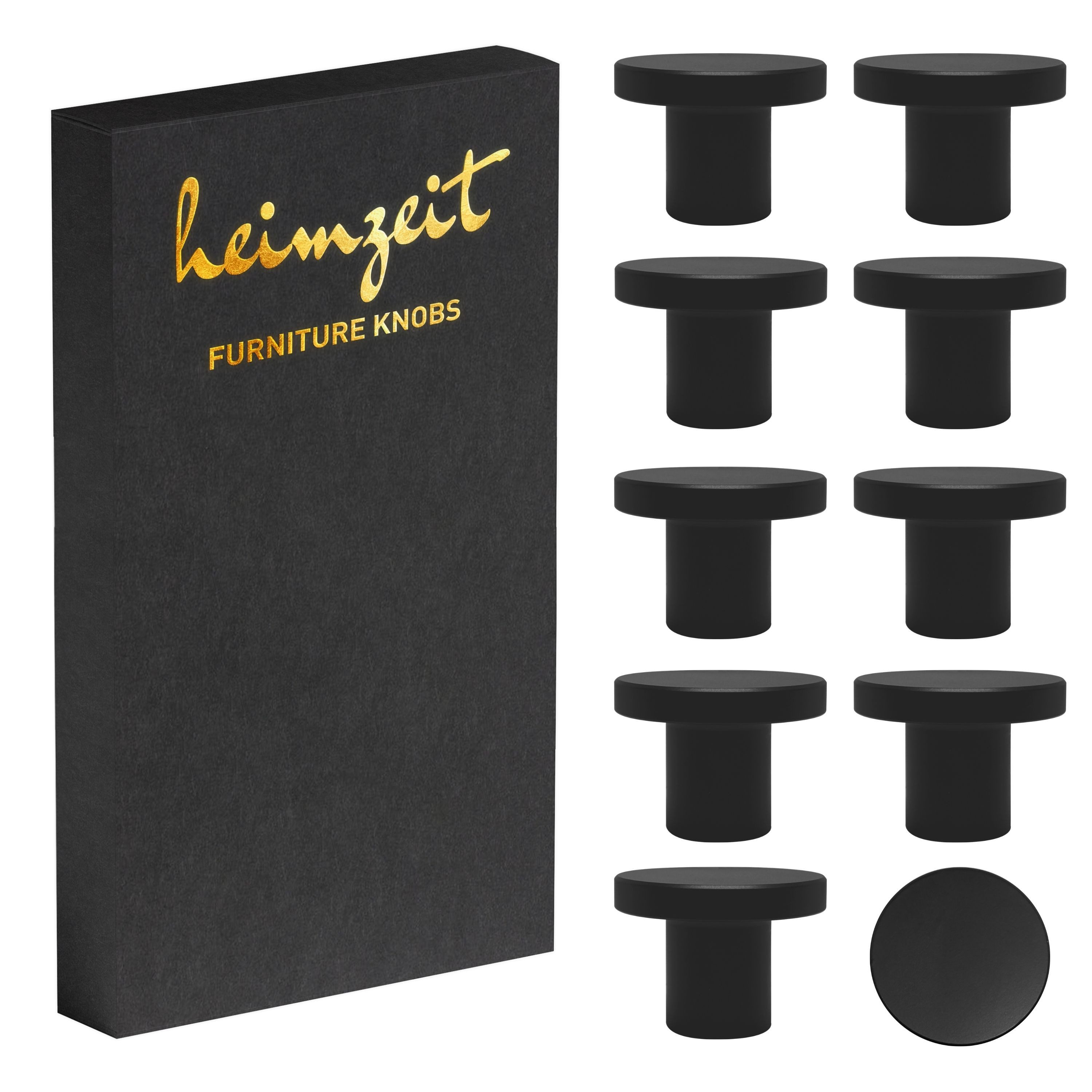 heimzeit Möbelgriff heimzeit Möbelknöpfe Modern - 10 Stück (Set), für Schubladen, Türen und Kommoden, inkl. Schraube