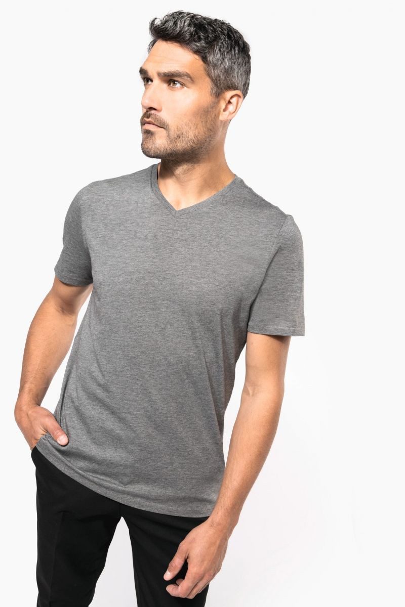 Kariban V-Shirt Herren-T-Shirt Supima® mit V-Ausschnitt und kurzen Ärmeln