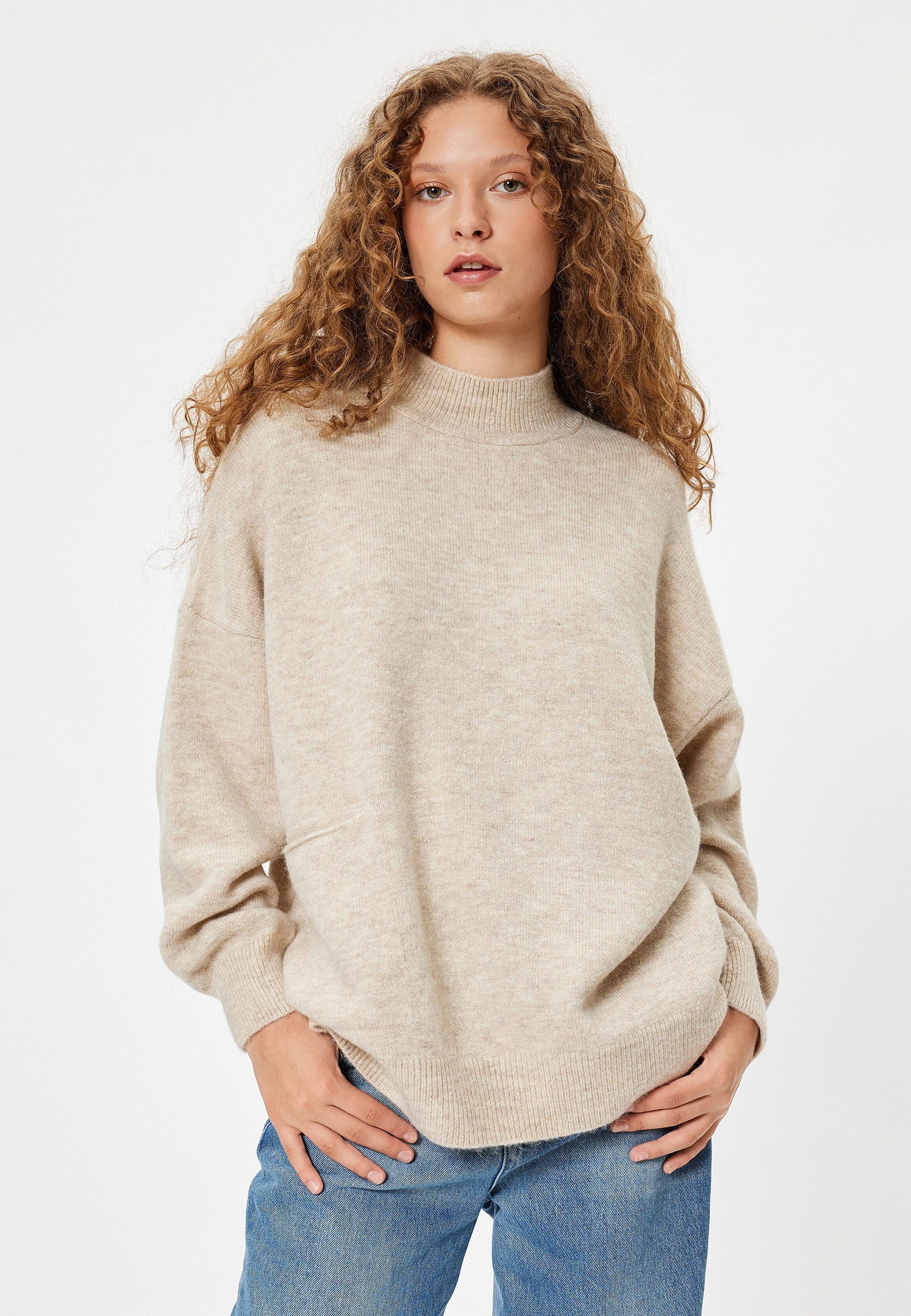 Koton Stehkragenpullover Standkragen Langärmelig