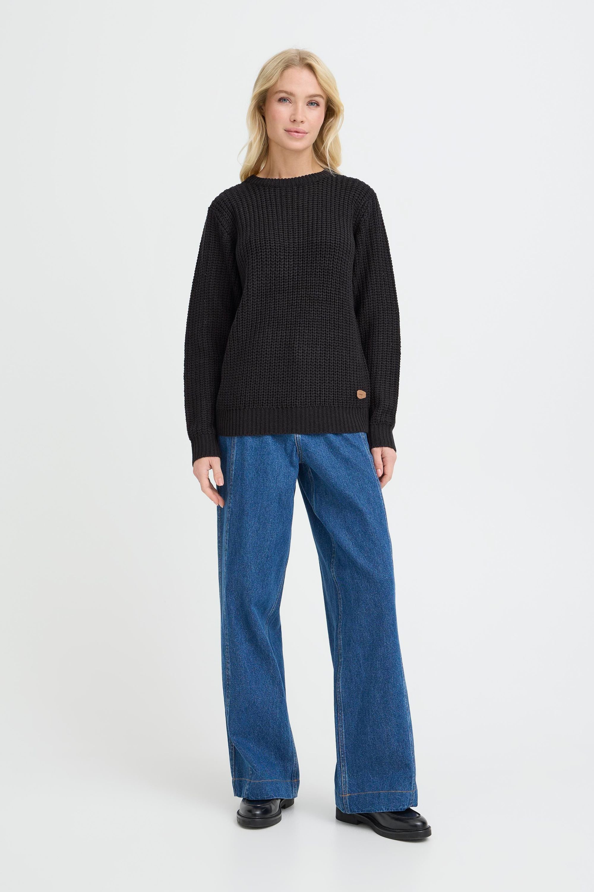 OXMO Strickpullover OXEdna Moderner Pullover mit Aufdruck