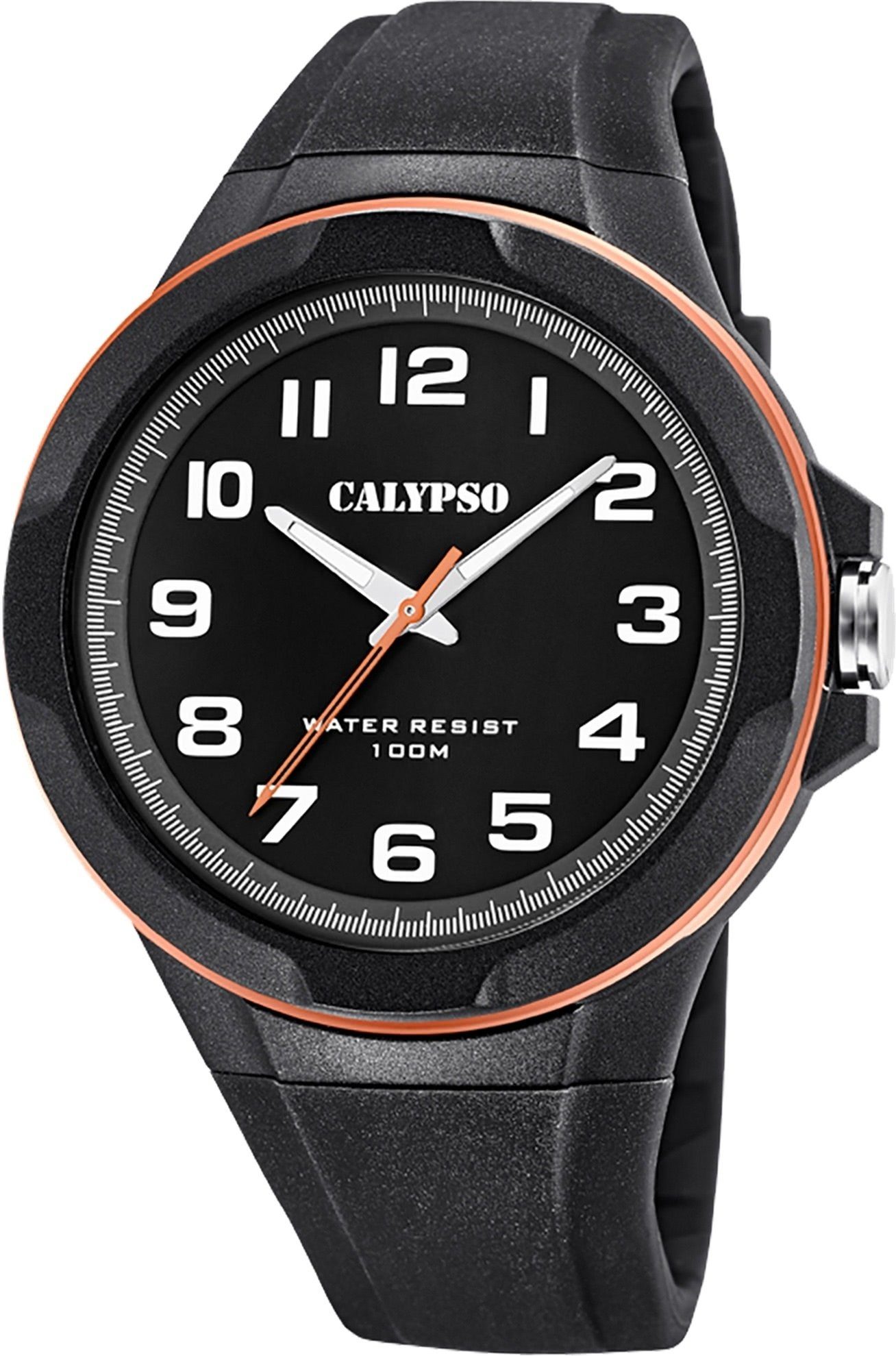 CALYPSO WATCHES Quarzuhr Calypso Herren Jugend Uhr Analog, (Analoguhr), Herren, Jugend Armbanduhr rund, Kunststoffarmband schwarz, Casual