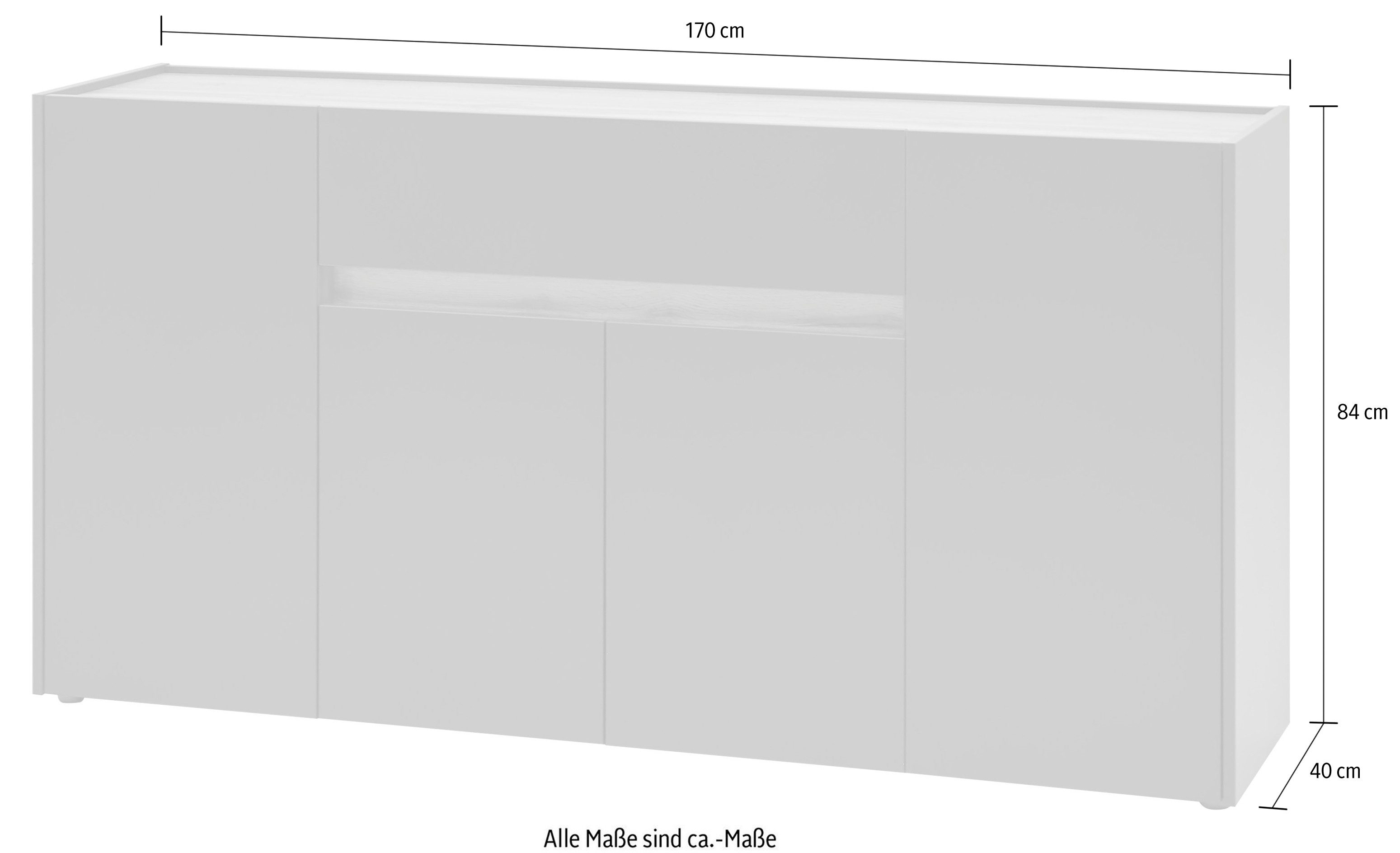 Home affaire Sideboard City/Giron, Breite ca. 170 cm
