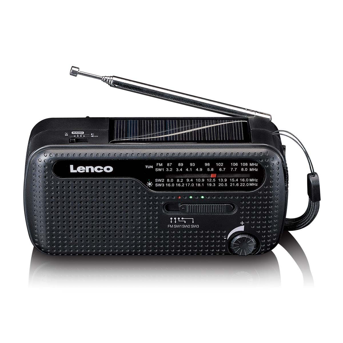 Lenco Tragbare, aufziehbare Notfall-Radio-Taschenlampe und Powerbank in eine Radio (FM, 1 W)