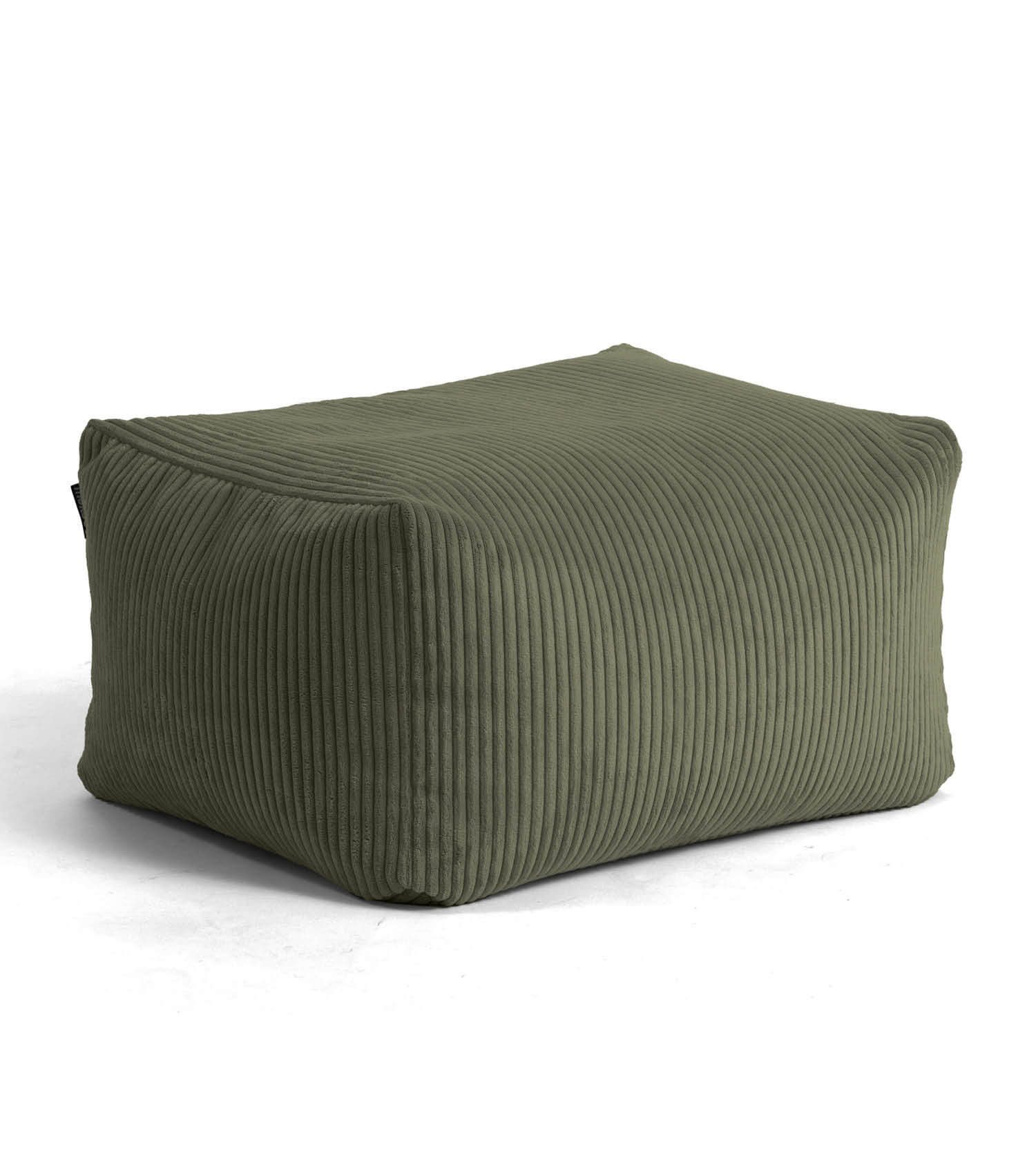 mokebo Pouf Der Ruhestifter (aus Cordstoff), Sitz-Hocker, Bodenkissen, Fußhocker oder Sitzkissen eckig in Grün