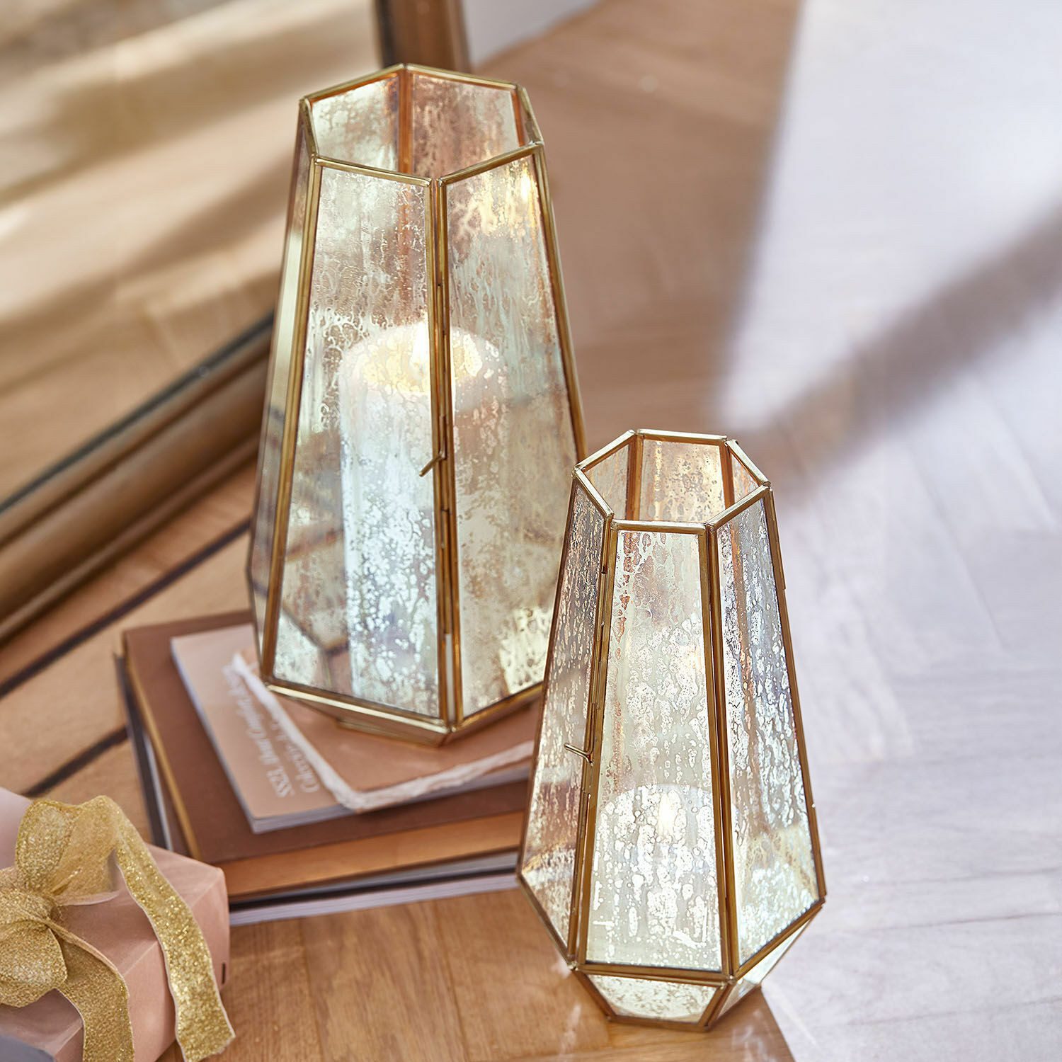 Mirabeau Windlicht Windlicht 2er Set Mouniza messing (2er Set, 2er Set)
