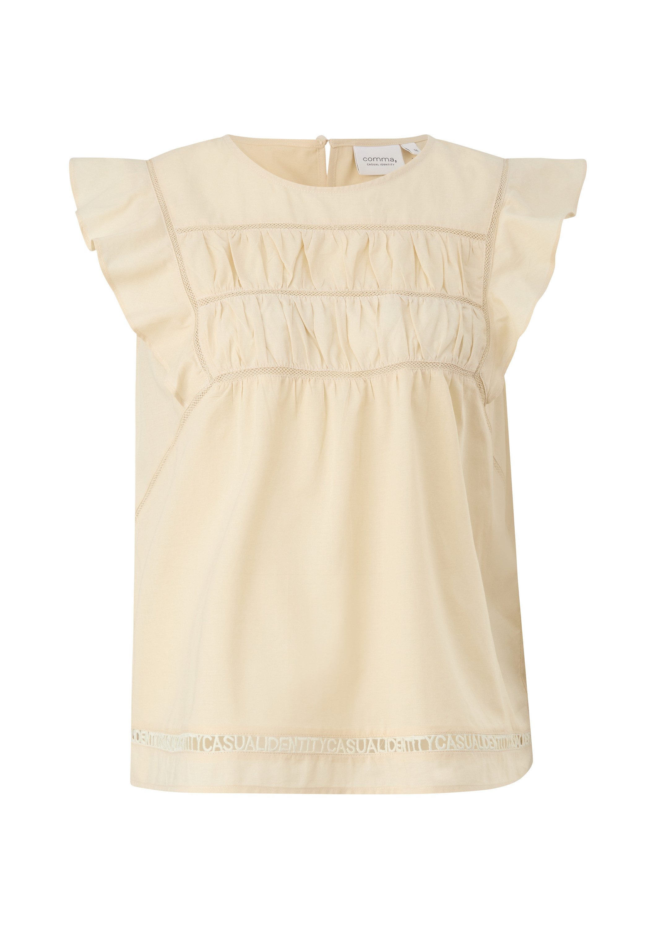 comma Blusentop Bluse Bluse mit Zierborte