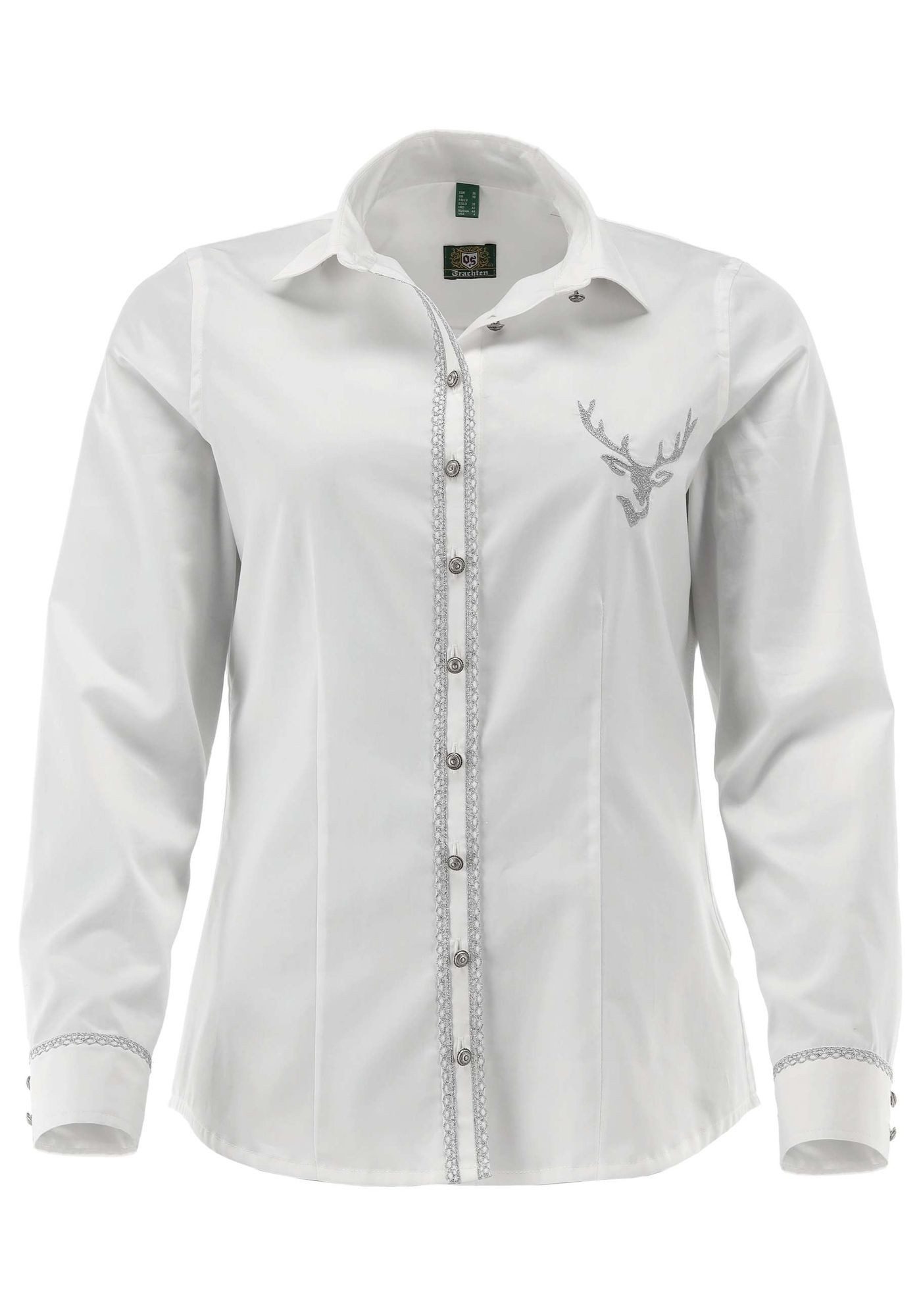 OS Trachten Trachtenbluse Slidix Tailliert, Haifischkragen, Metallknöpfe, Z günstig online kaufen