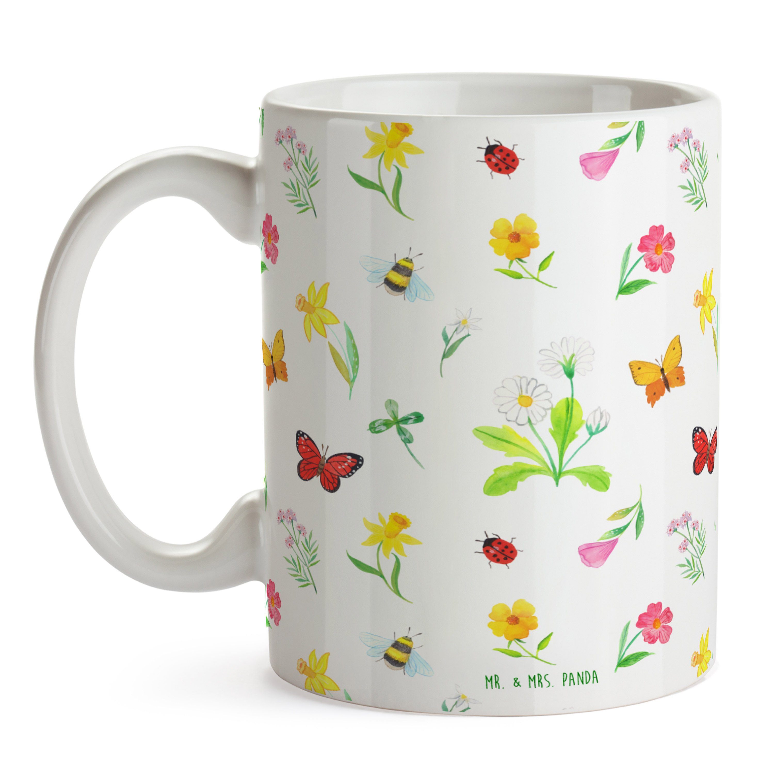 & Frühlingsgefühle - Tasse Ostern - Ostergeschenke, Mrs. Panda Geschenk, Mr. Weiß Kaffeetass, Keramik