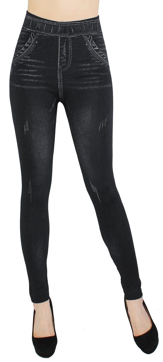 dy_mode Jeggings Damen Leggings in Jeans Optik Bequem Jeggings High Waist J günstig online kaufen