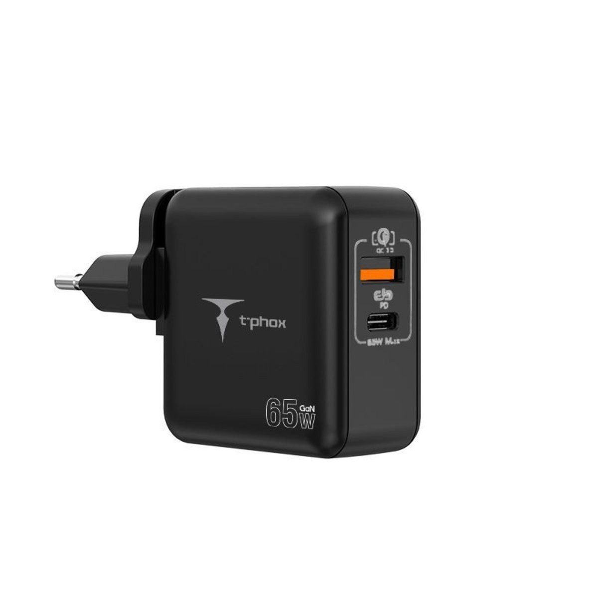 Wisam Wandladegerät T-Phox Mega T-PP09 GaN PD 65W USB/USB-C Schwarz Smartphone-Ladegerät