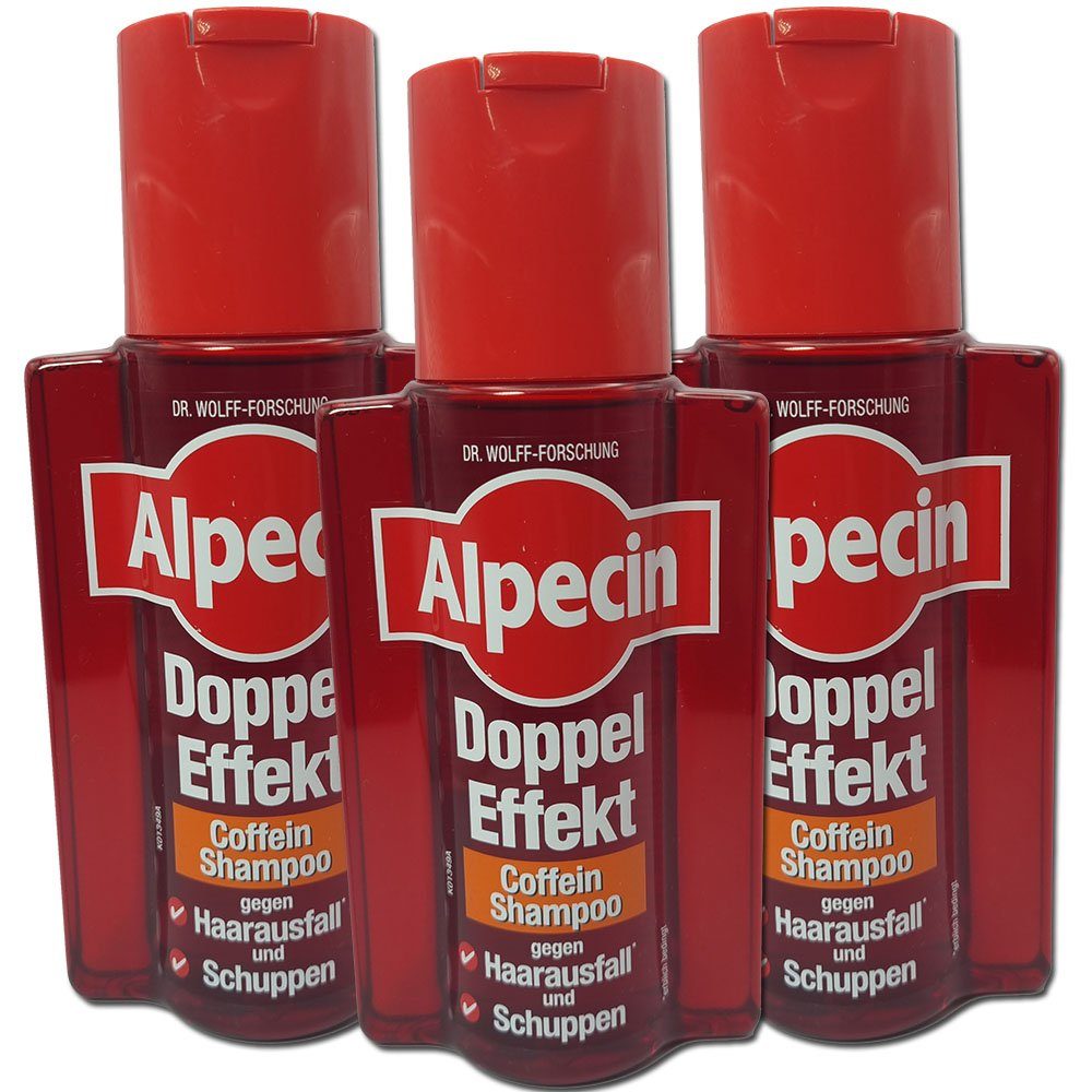 Alpecin Haarshampoo Doppel Effekt 200ml, x Shampoo, Coffein 3 3-tlg