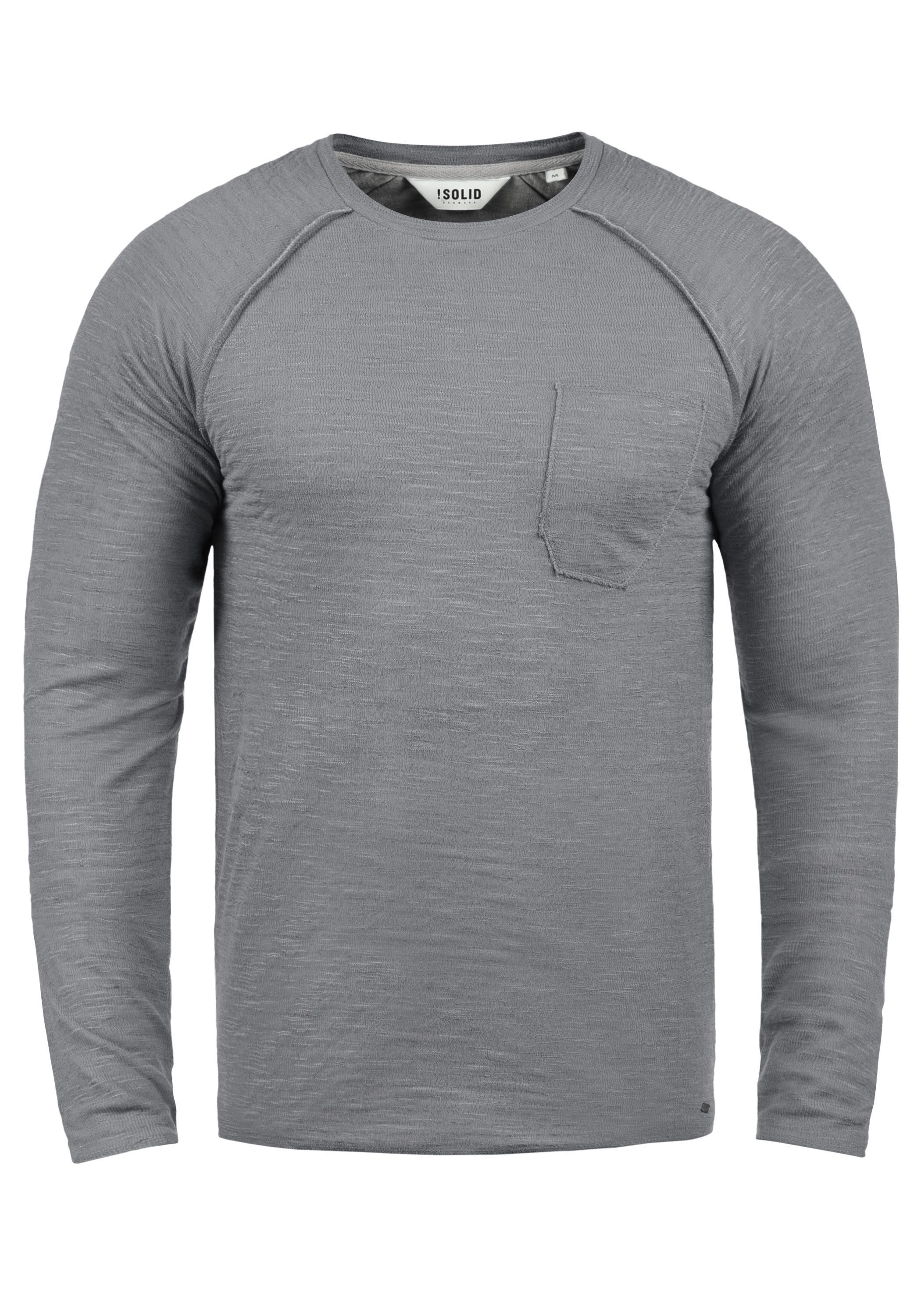 Solid Sweatshirt SDDon Sweatpullover mit Grey (2842) Brusttasche Mid