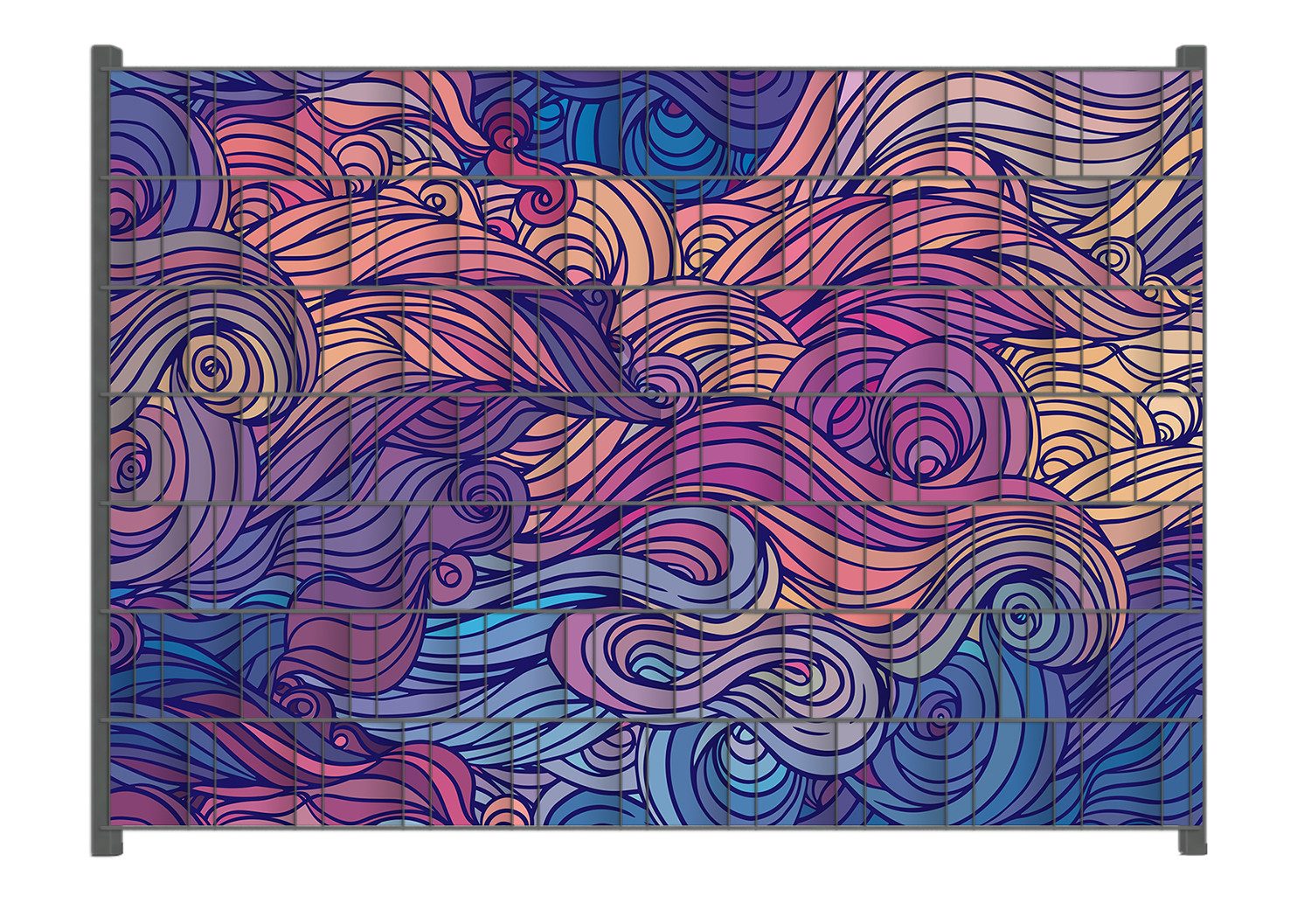 Wallario Sichtschutzstreifen Fantasievoller Wirbel, für Stabmattenzäune geeignet