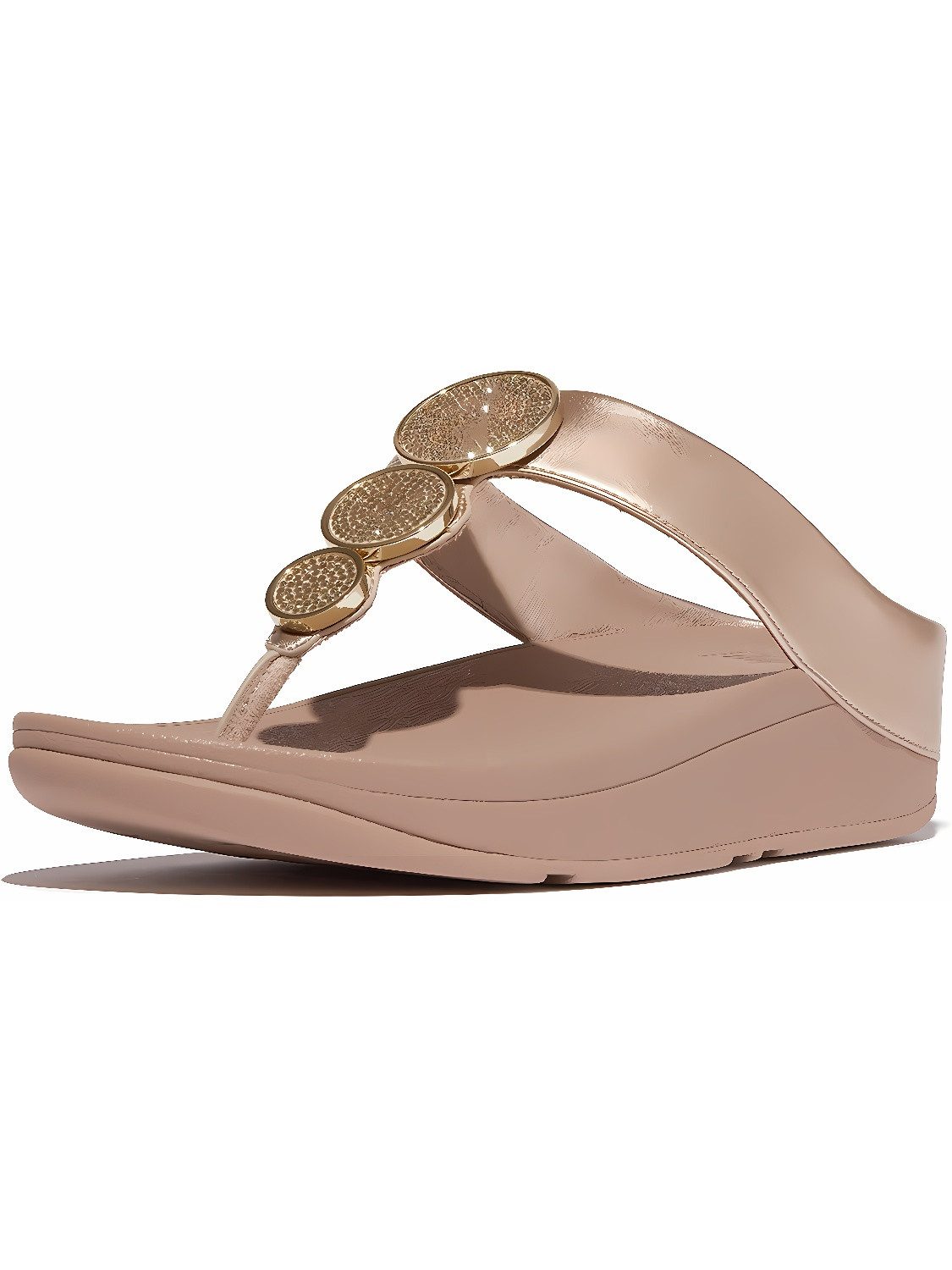 Halo Bead-Circle Metallic Toe-Post Sandals Sandale