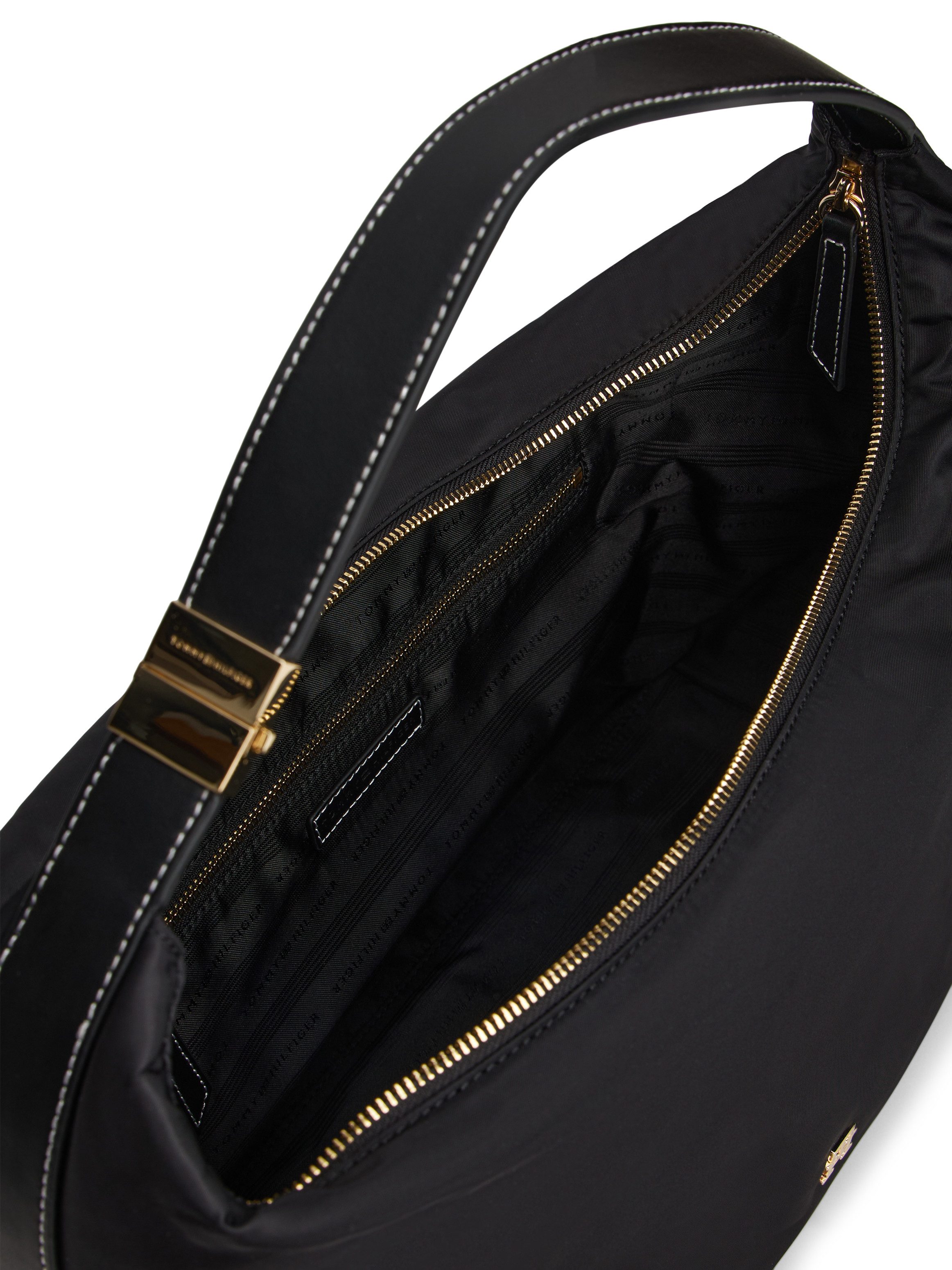 Tommy Hilfiger Hobo TH GO HOBO NYLON, Damen Abendtasche, Tragetasche mit goldfarbenen Details