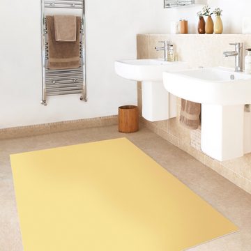 Teppich Vinyl Wohnzimmer Schlafzimmer Flur Küche Einfarbig modern, Bilderdepot24, rechteckig - gelb glatt, nass wischbar (Küche, Tierhaare) - Saugroboter & Bodenheizung geeignet