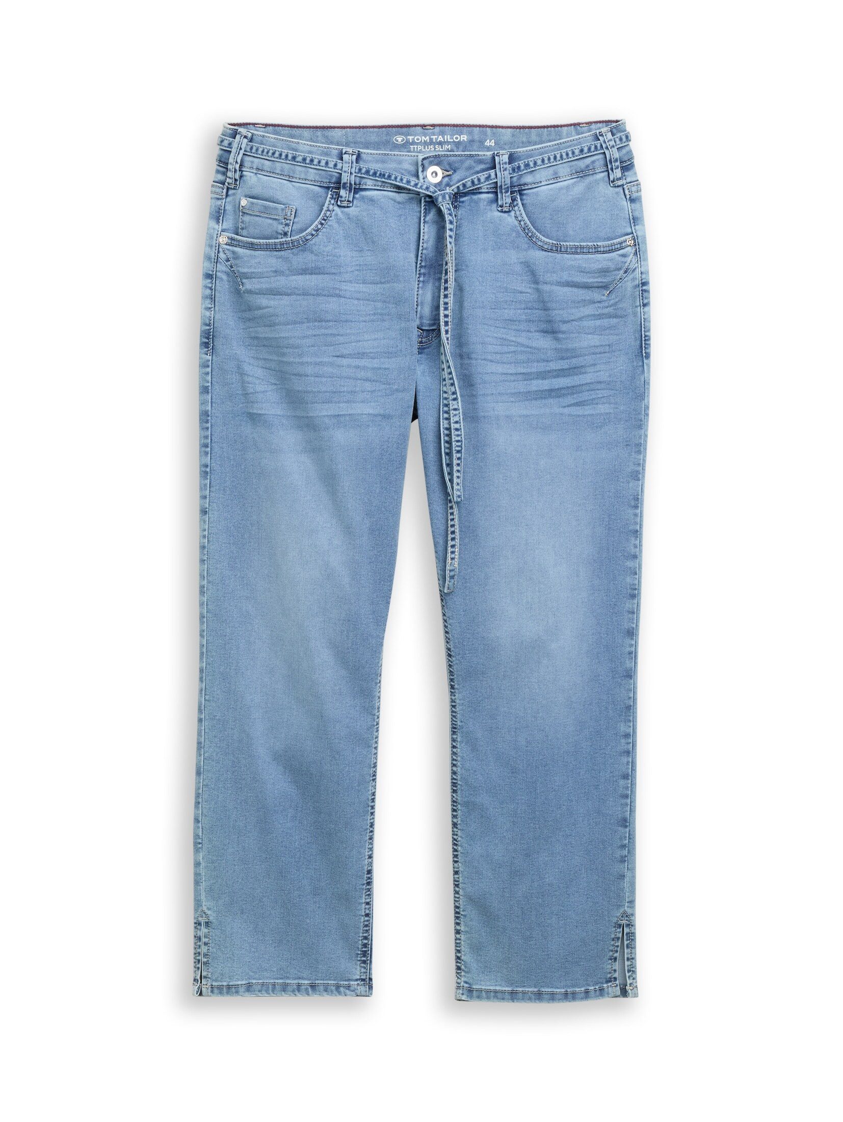 TOM TAILOR PLUS Slim-fit-Jeans Jeanshosen Plus Size - TTPLUS SLIM Jeans mit Bindegürtel