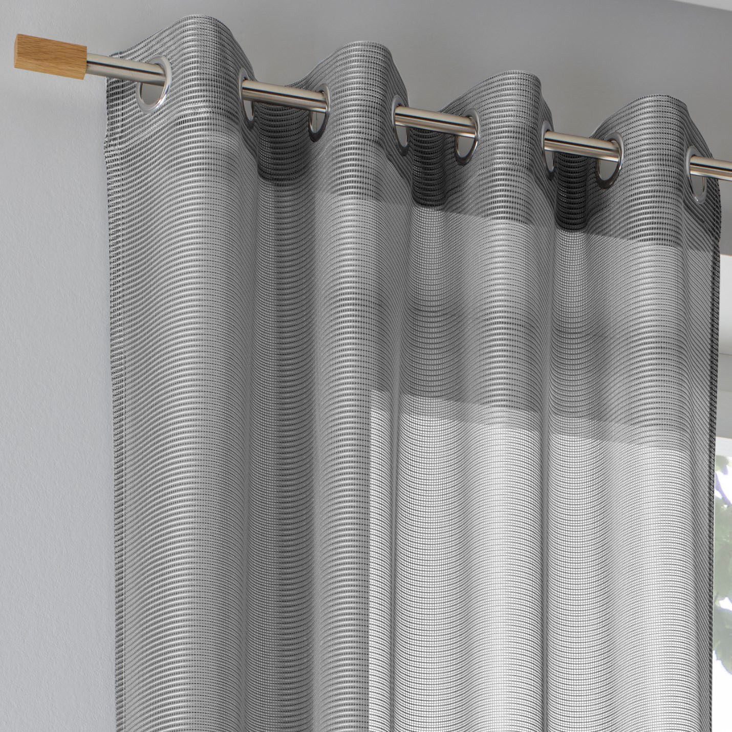 Kutti Vorhang Vinola (1 St), Ösen, halbtransparent, Wirkware, Ösengardine m günstig online kaufen