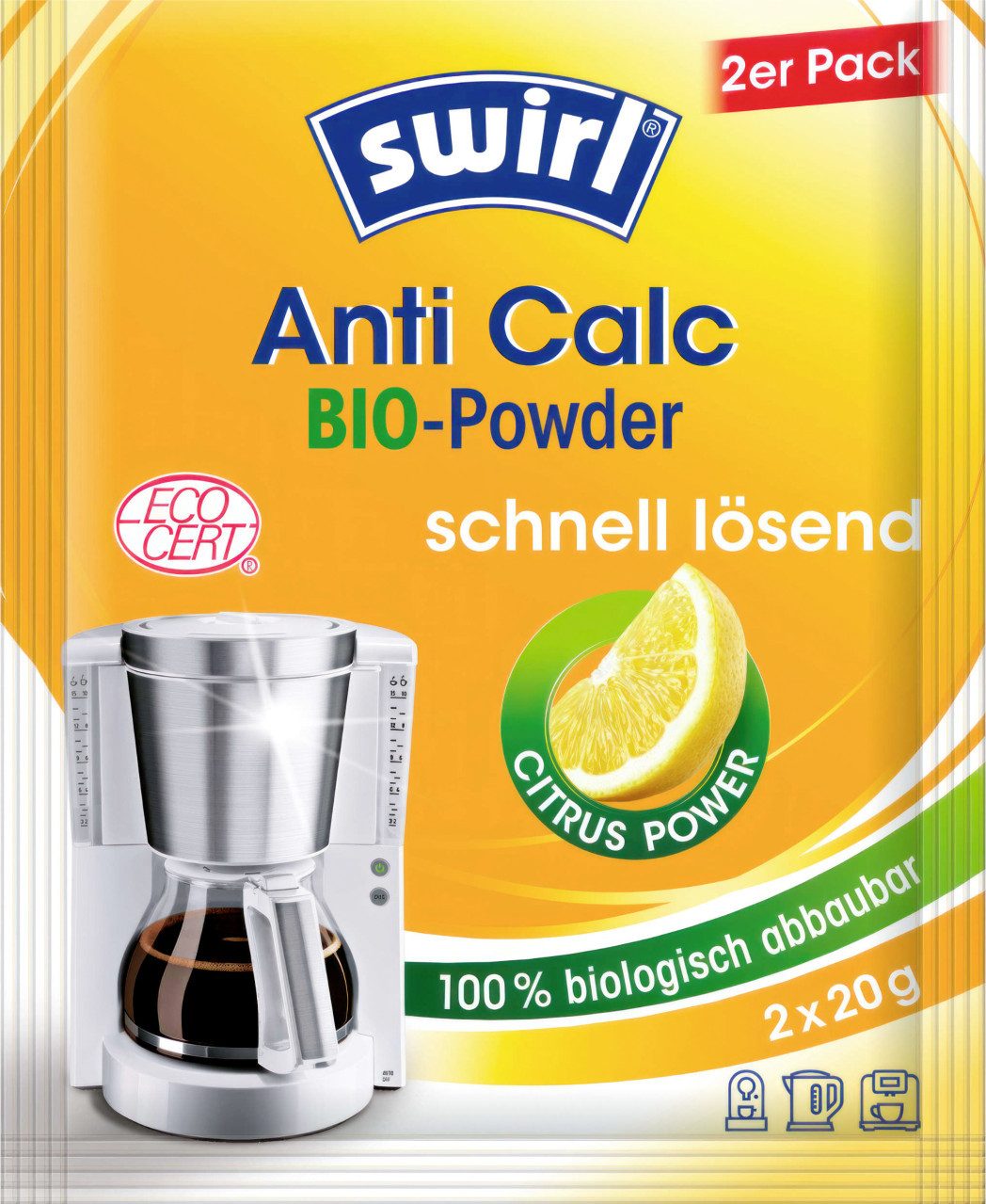 Swirl Swirl Entkalker Anti Calc Bio Powder 2 x 20 g Entkalker