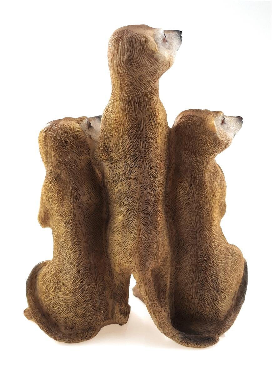 HOHOVYVY Erdmännchen Familie Gartenfigur - 29,5cm Harz Dekoration Mit Willkommensschild