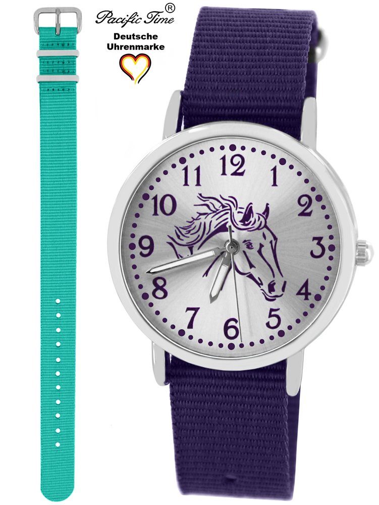 Versand - Kinder türkis Gratis violett Pferd violett und Armbanduhr Quarzuhr Time Design Wechselarmband, Match Pacific Set und Mix