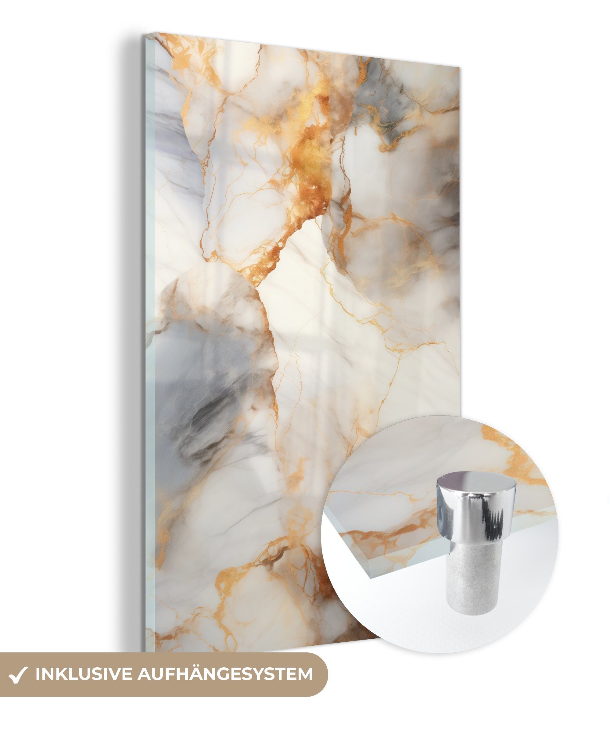 MuchoWow Acrylglasbild Marmor - Grau - günstig online kaufen