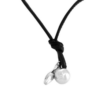 Moschino Collier Damen-Halskette Edelstahl Leder 38 cm