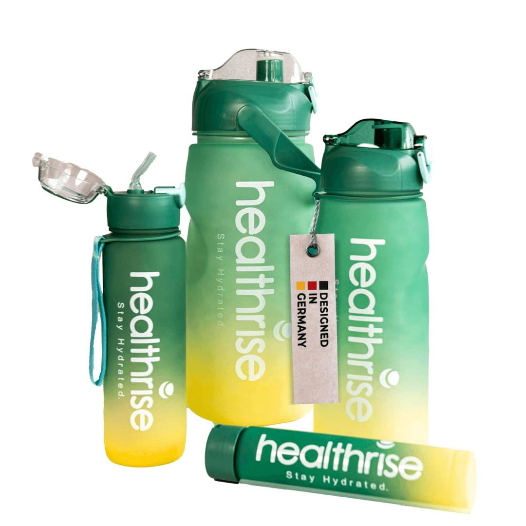 Health Rise Trinkflasche Health Rise Trinkflaschen Set 4-in-1, stapelbare Wasserflaschen