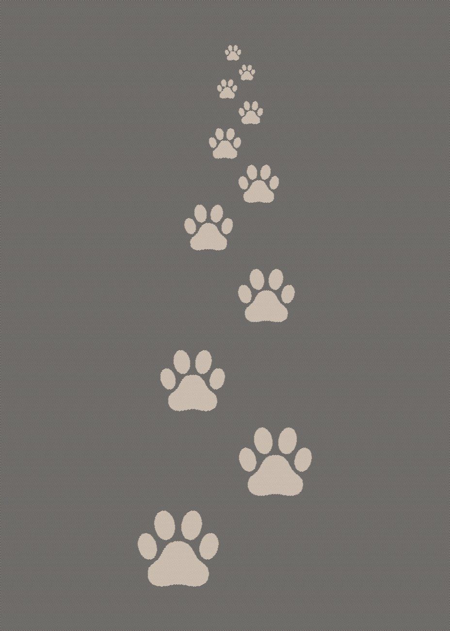 ROSS Geschirrtuch, Hundepfoten, grau