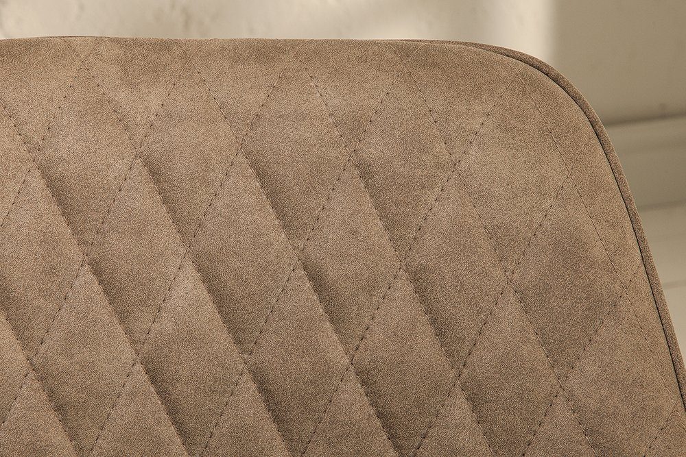 riess-ambiente Polsterstuhl PALERMO taupe / Retro Metall mit · · 1 · Esszimmer Microfaser schwarz St), (Einzelartikel, Armlehne ·