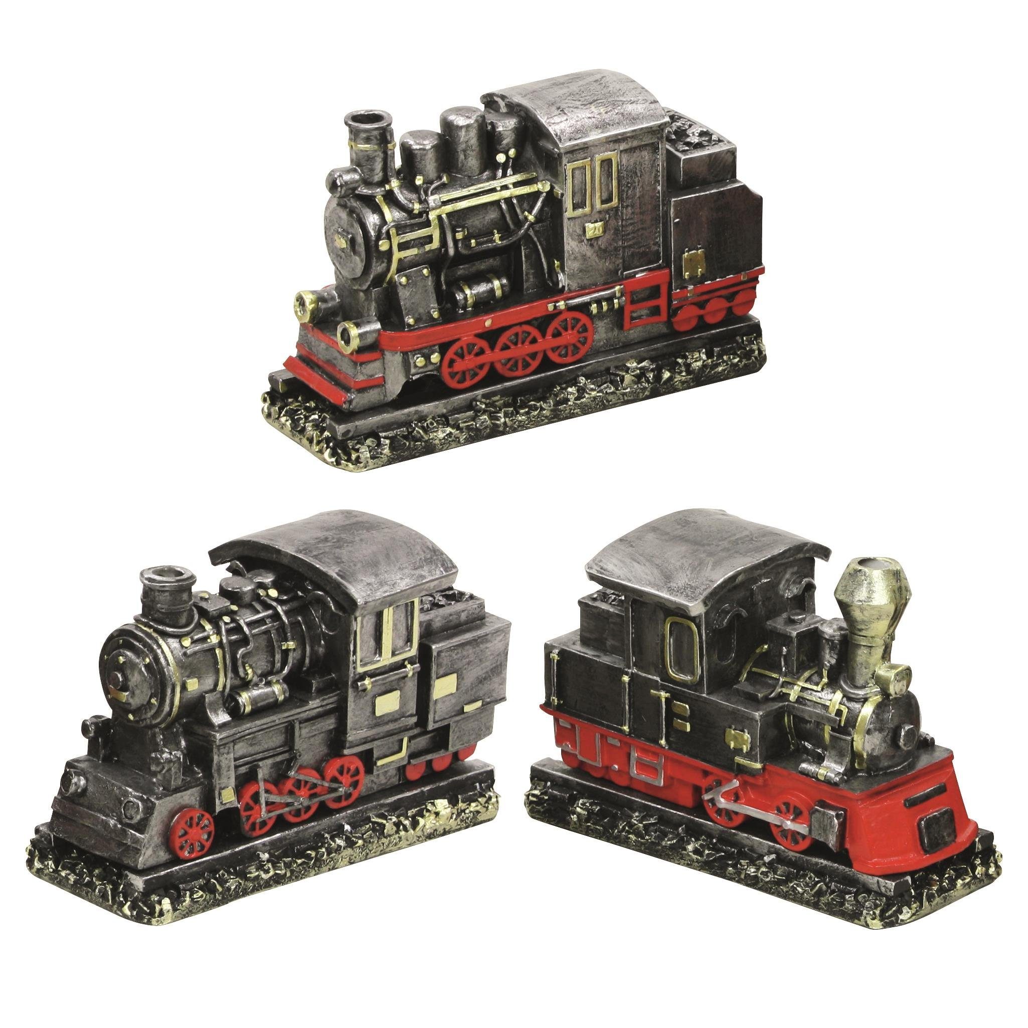 Räucher-Lokomotive ca. künstlich 3-Räder St) 10,8 Optik, in (1 Räucherhaus gealterter Dekohelden24 cm,