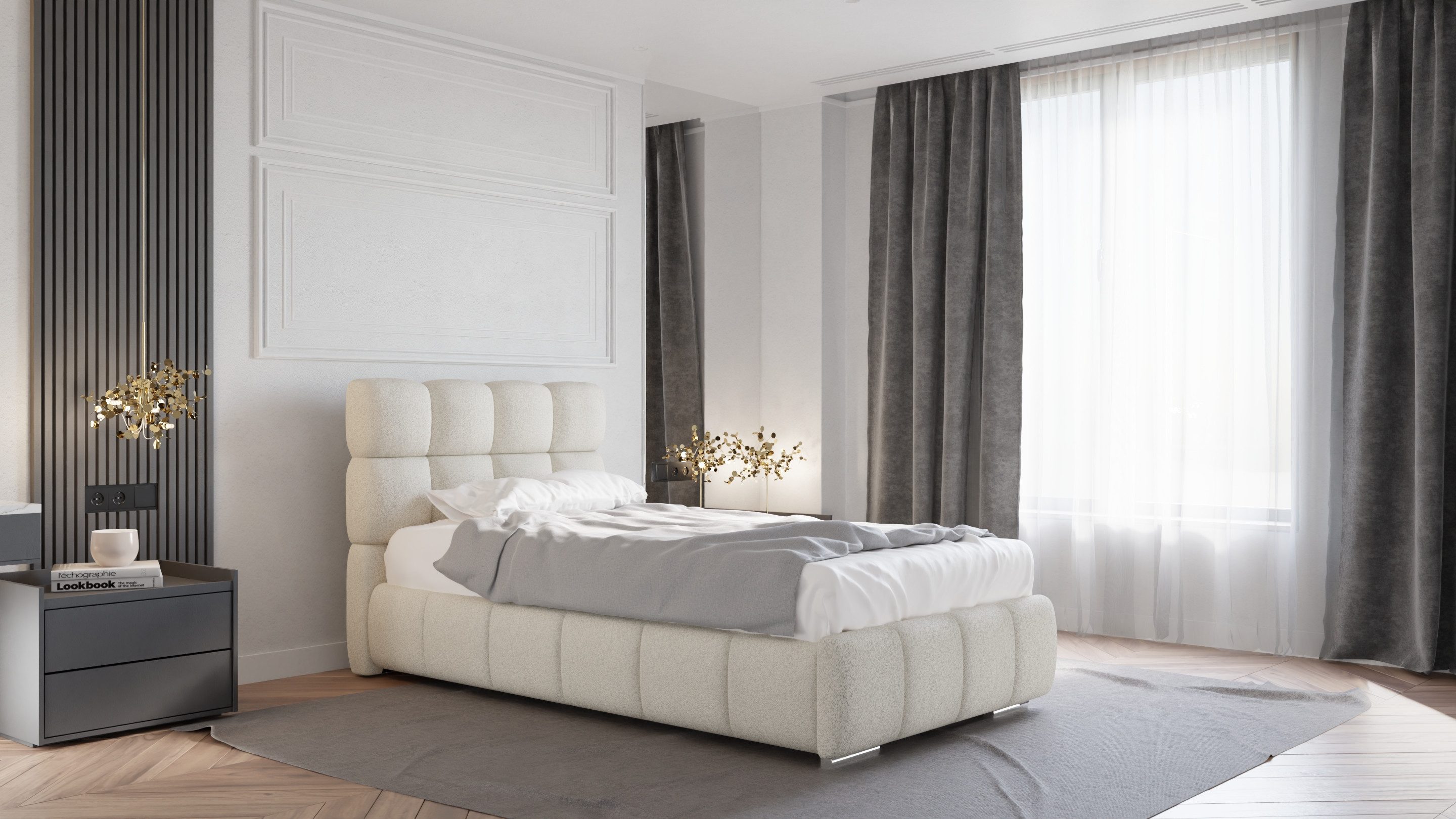 PANDA MÖBEL GmbH Polsterbett Bliss, Ein Luxusbett in jeder Größe 120x200cm 100x200 cm 90x200cm