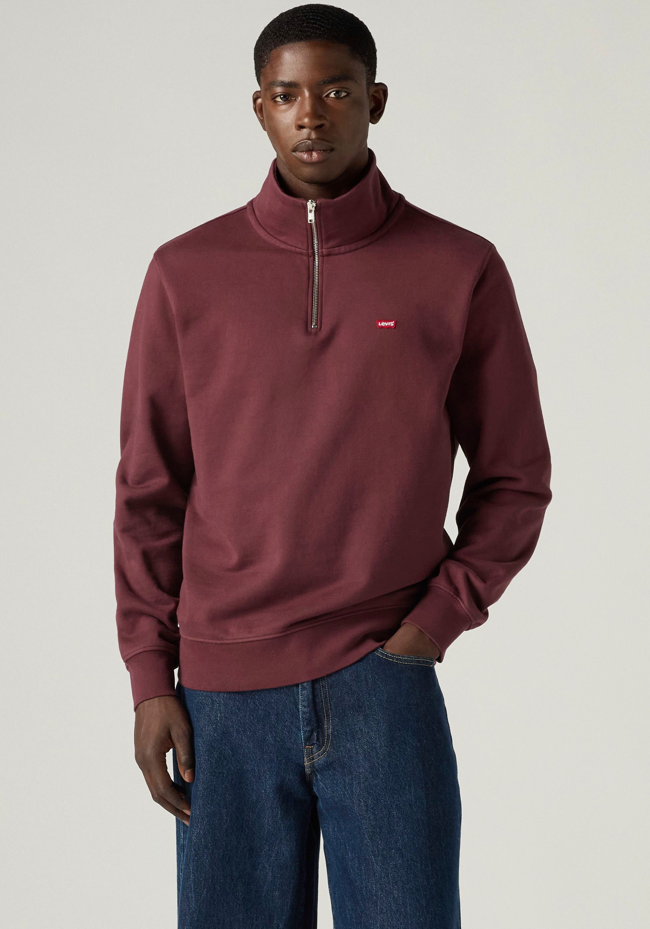 Levi's® Sweatshirt ORIGINAL HM 1/4 ZIP mit Troyer-Kragen und Logo-Stickerei