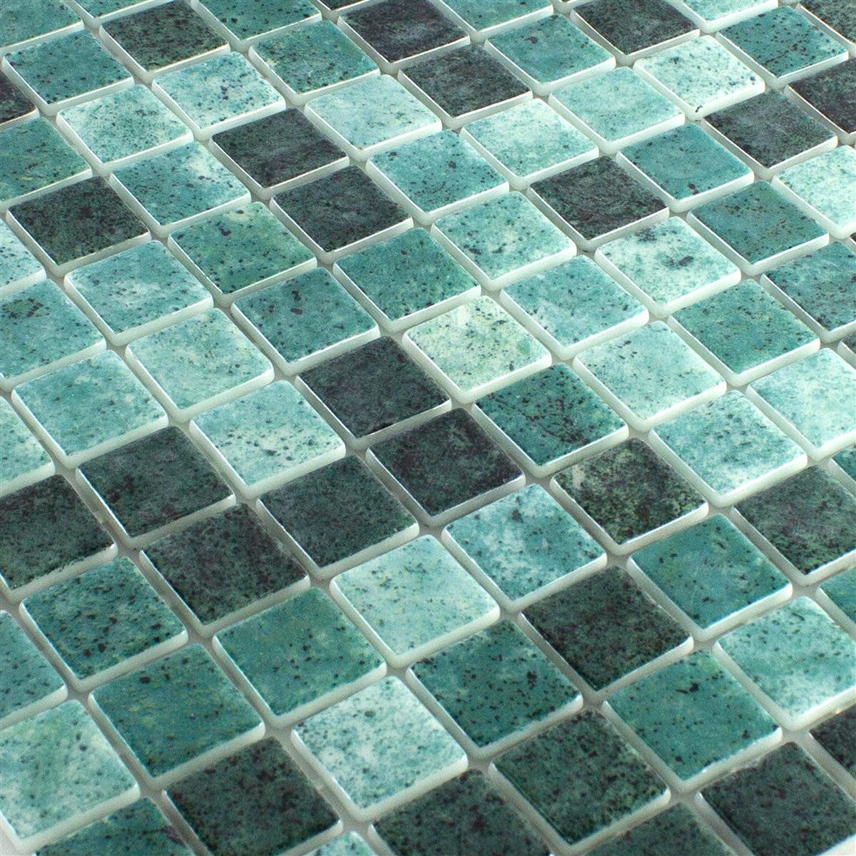 Mosafil Mosaikfliesen Glas Schwimmbad Pool Mosaik Fliesen Baltic 25x25 mm, Glas 31.600x31.600, grün, Punktverklebt - Frostsicher - Wasserdicht - Wasserfest - Rutschfest